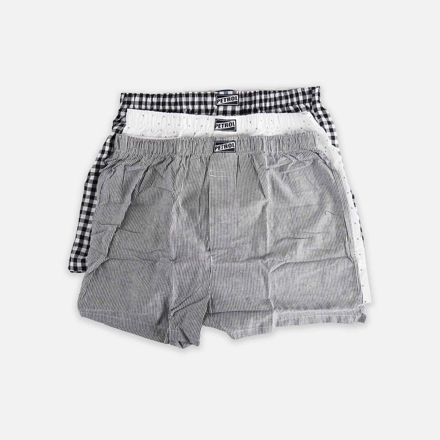 Petrol Men's Basic Accessories 3in1 Innerwear Cotton Fabric 3pcs Set Assorted 100% Premium Cotton Woven Boxer short for Men 114730 (Assorted)