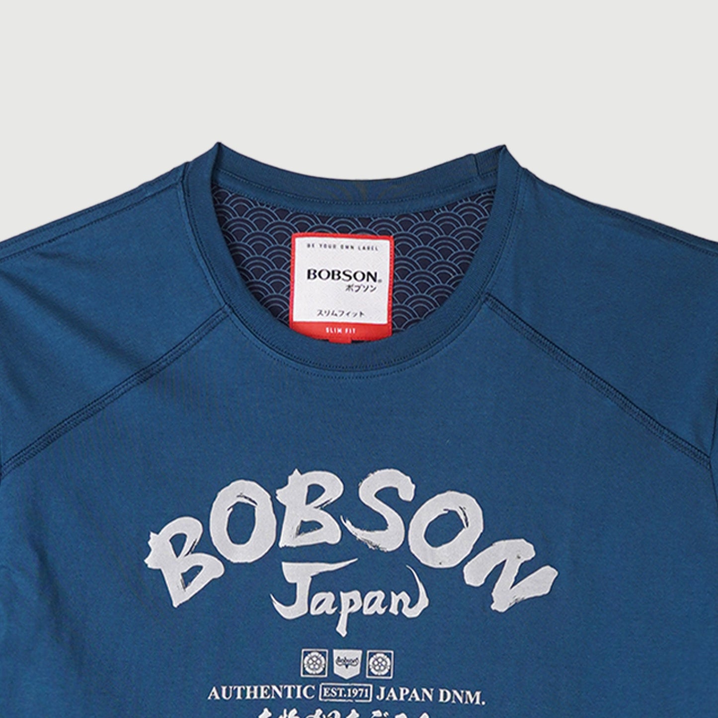 Bobson Japanese Men's Basic Round Neck T shirt for Men Trendy Fashion High Quality Apparel Comfortable Casual Tees Slim Fit 125861 (Poseidon)