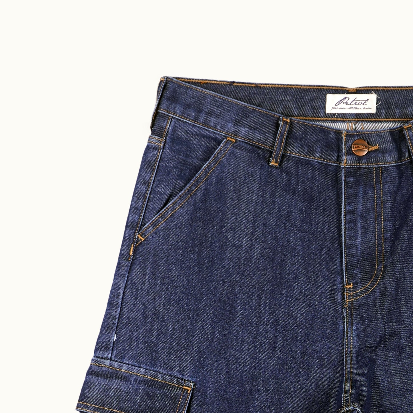 Petrol Ladies Basic Denim Cargo Jeans for Ladies Trendy Fashion High Quality Apparel Comfortable Casual Cargo Pants for Ladies Mid Waist 151712 (Dark Shade)