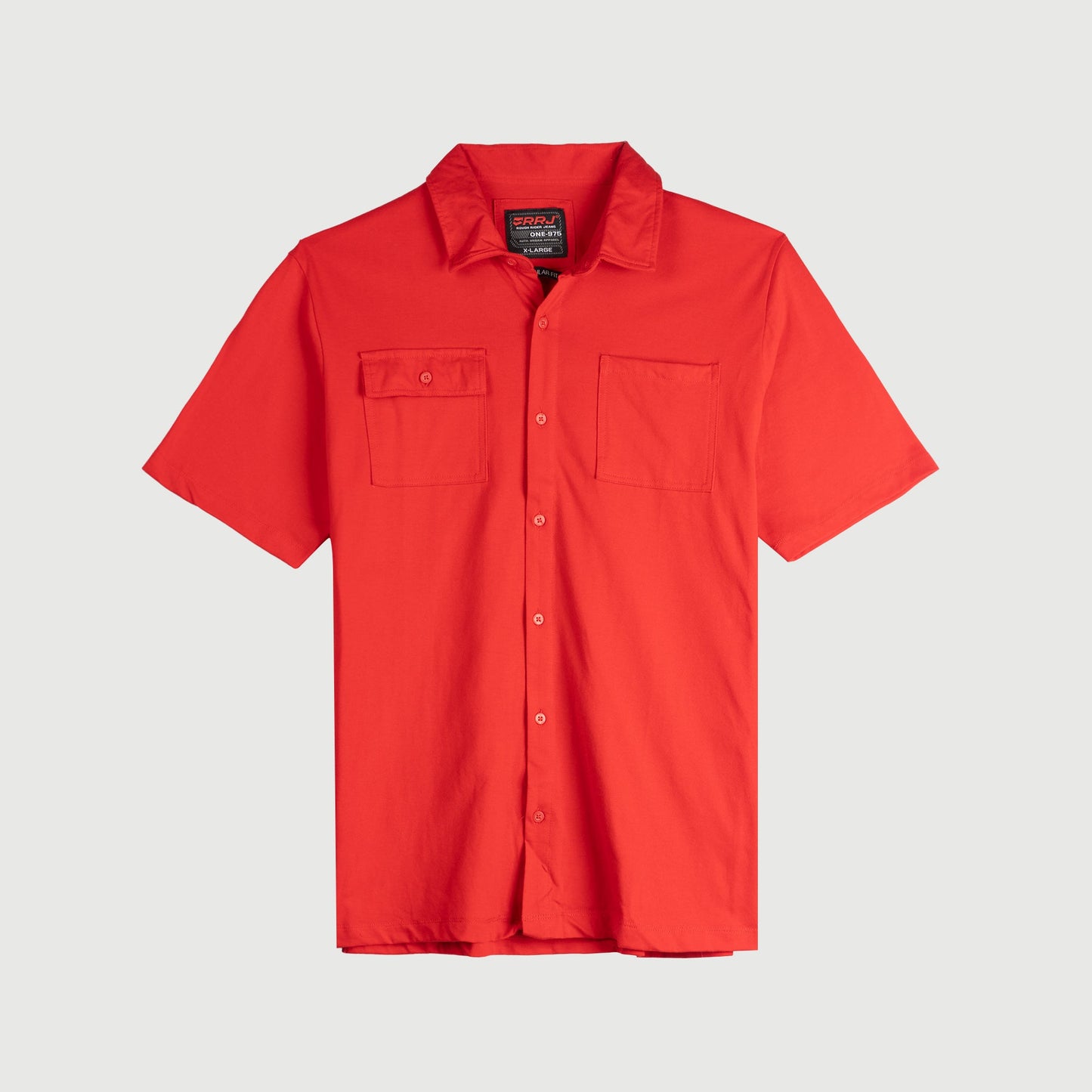 RRJ Men's Basic Woven Short sleeve Polo for Men Regular Fitting Trendy Fashion High Quality Apparel Comfortable Casual Polo for Men 146772 (Red)