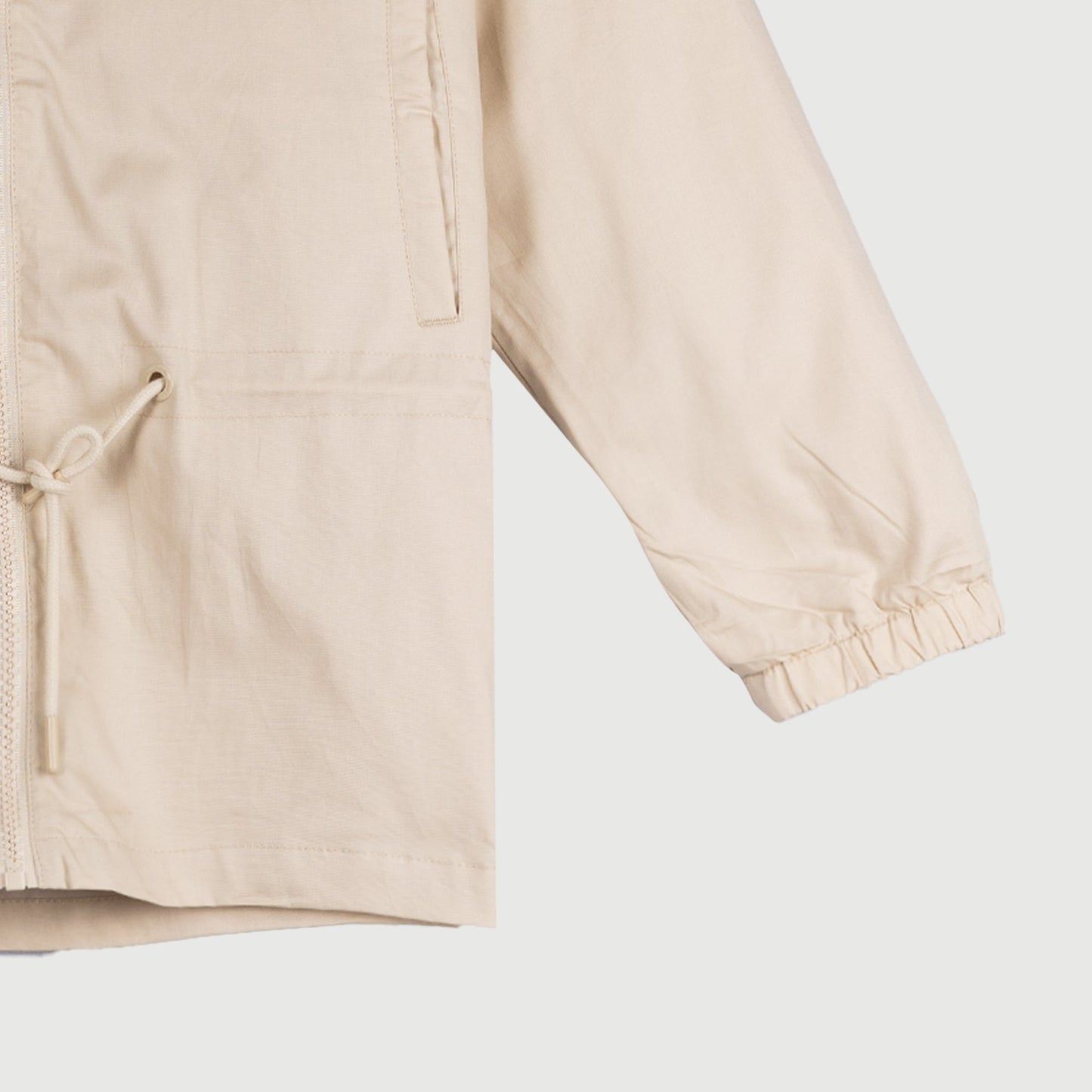 RRJ Basic Jacket for Ladies Relaxed Fitting with hoodie and pocket Nylon Fabric Trendy fashion Casual Top Bomber Jacket for Ladies 132448 (Beige)