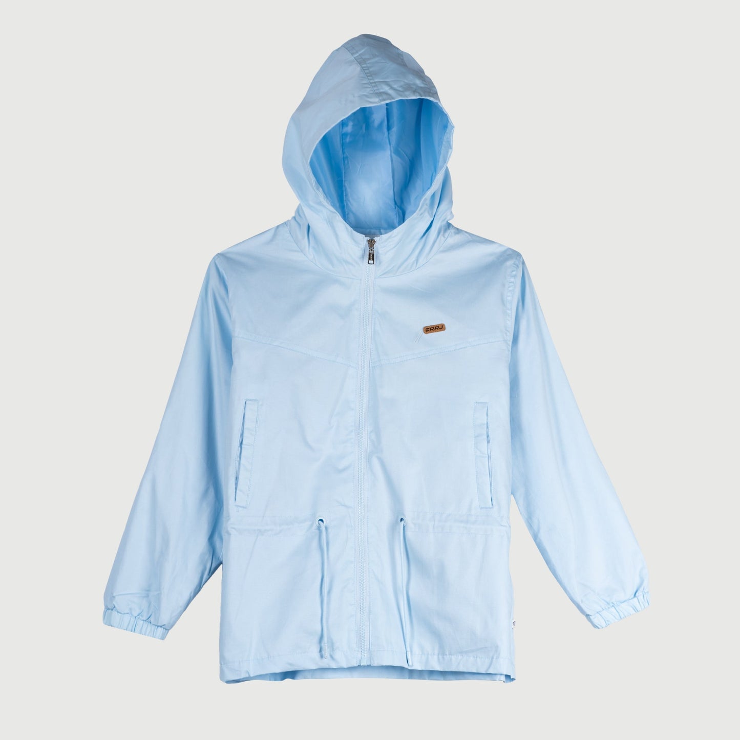 RRJ Basic Jacket for Ladies Relaxed Fitting with hoodie and pocket Nylon Fabric Trendy fashion Casual Top Bomber Jacket for Ladies 132448 (Blue)