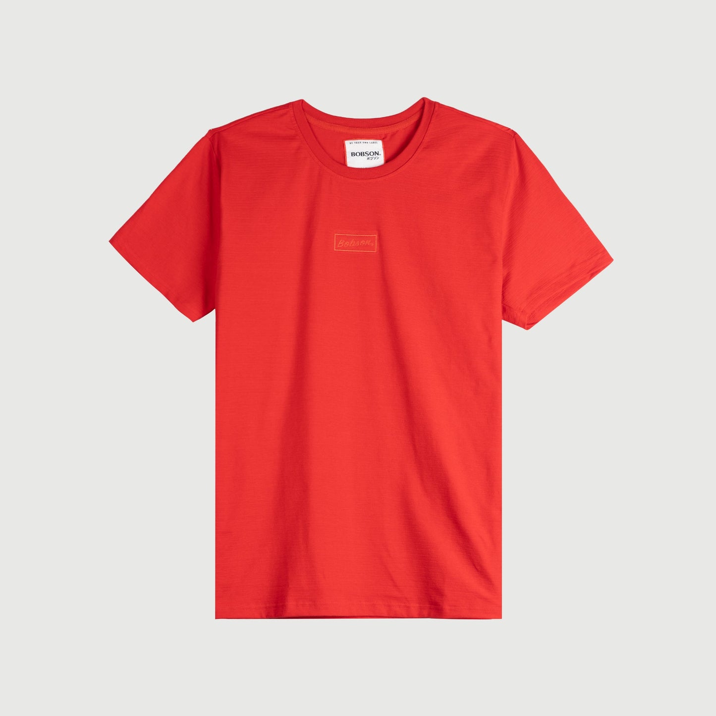 Bobson Japanese Men's Basic Tees Round Neck Top for Men Missed Lycra Fabric Trendy Fashion High Quality Apparel Comfortable Casual Top for Men Slim Fit 149021 (Barbados Cherry)