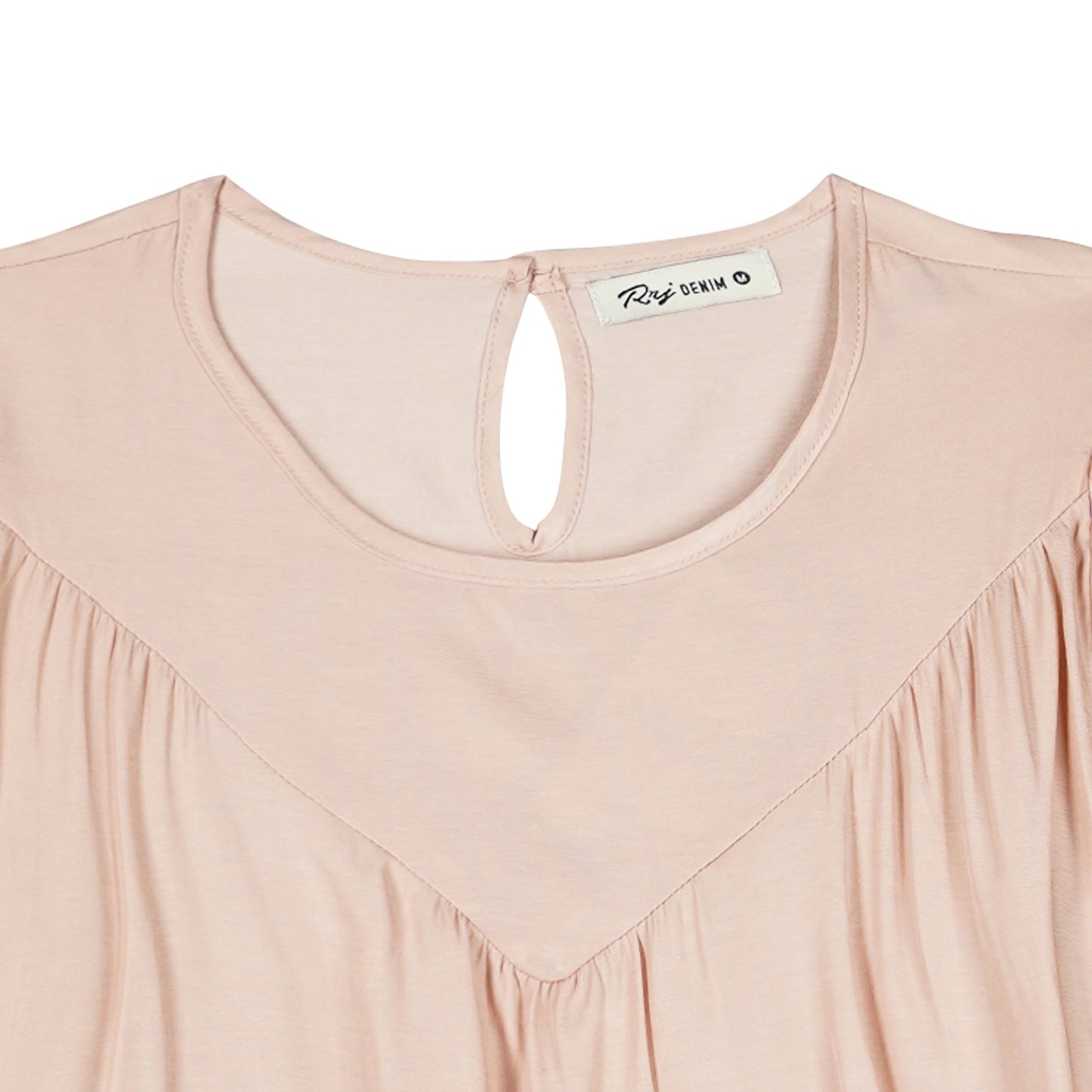 RRJ Ladies' Modified Woven Boxy Fitting Blouse Rayon Fabric Trendy fashion Casual Top Pink Woven Blouse for Ladies 143372 (Pink)