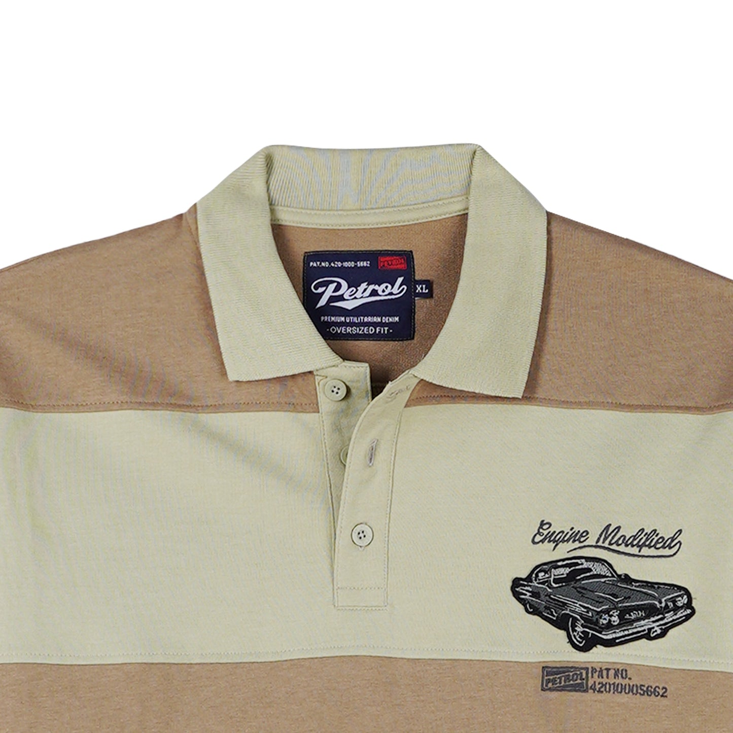 Petrol Basic Collared for Men Oversized Fitting Terry Fabric Trendy fashion Casual Top Light Brown Polo shirt for Men 135858 (Light Brown)