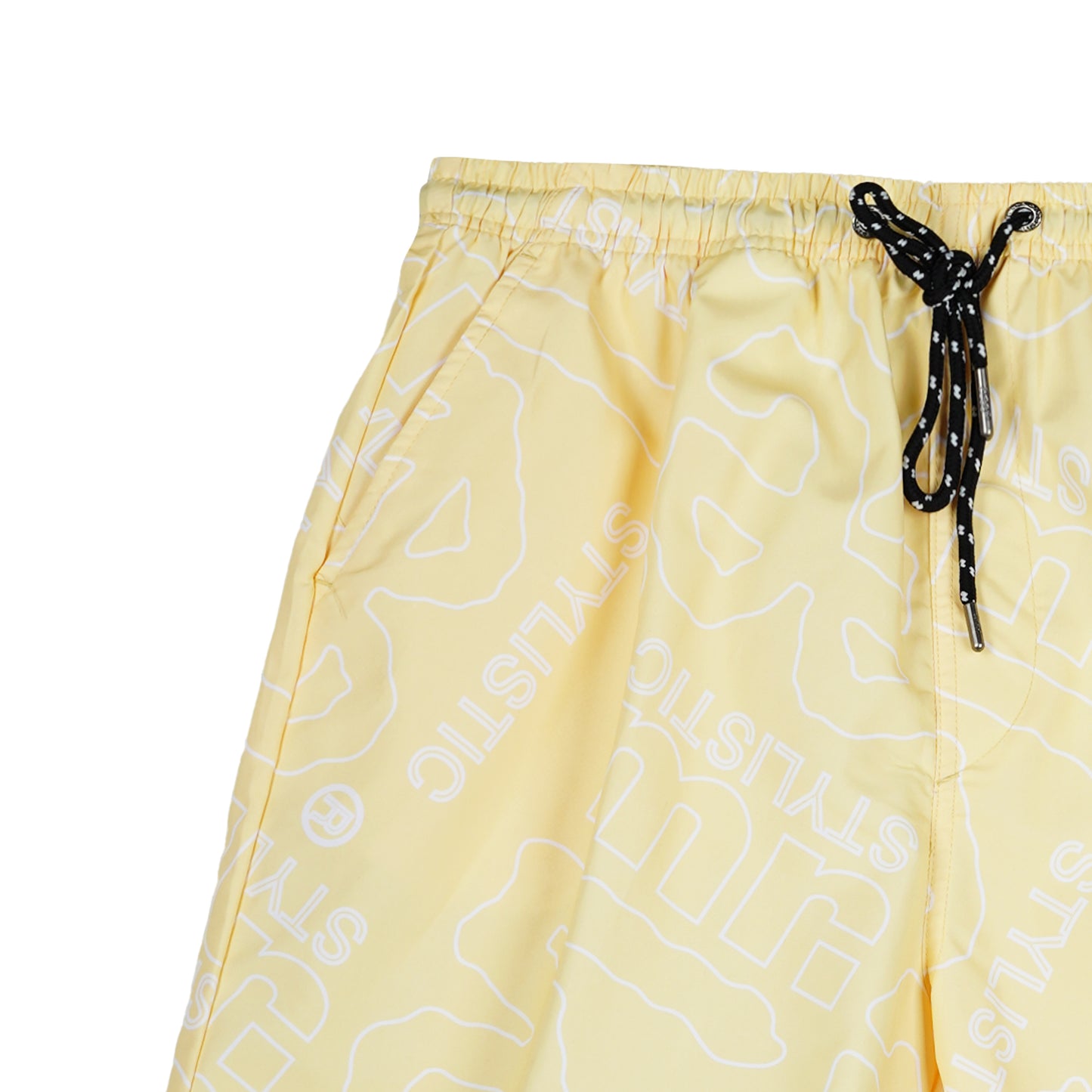 Stylistic Mr. Lee Men's Basic Non-Denim Swim short for Men Trendy Fashion High Quality Apparel Comfortable Casual Short for Men Mid Waist 127824 (Light Yellow)
