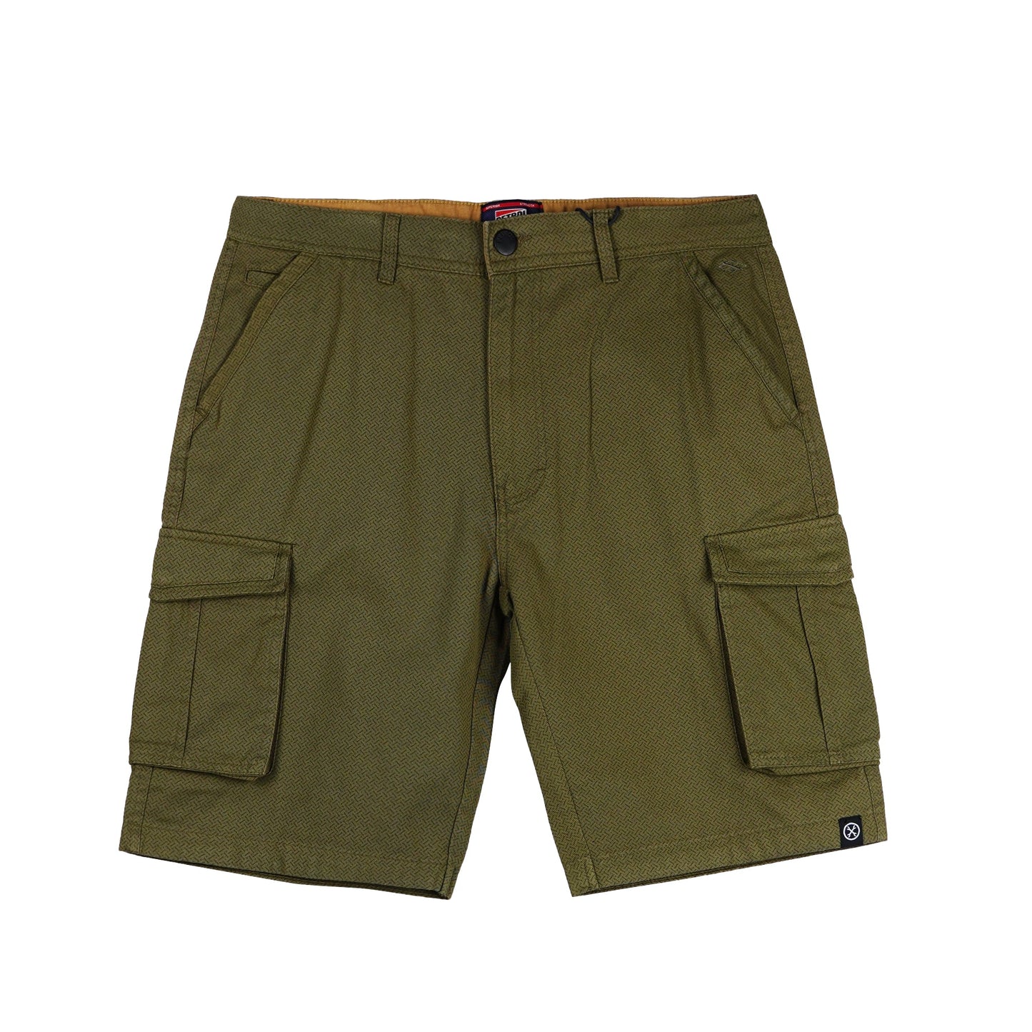 Petrol Basic Non-Denim Cargo Short for Men Regular Fitting Garment Wash Fabric Casual Short Cargo Short for Men 129788 (Fatigue)