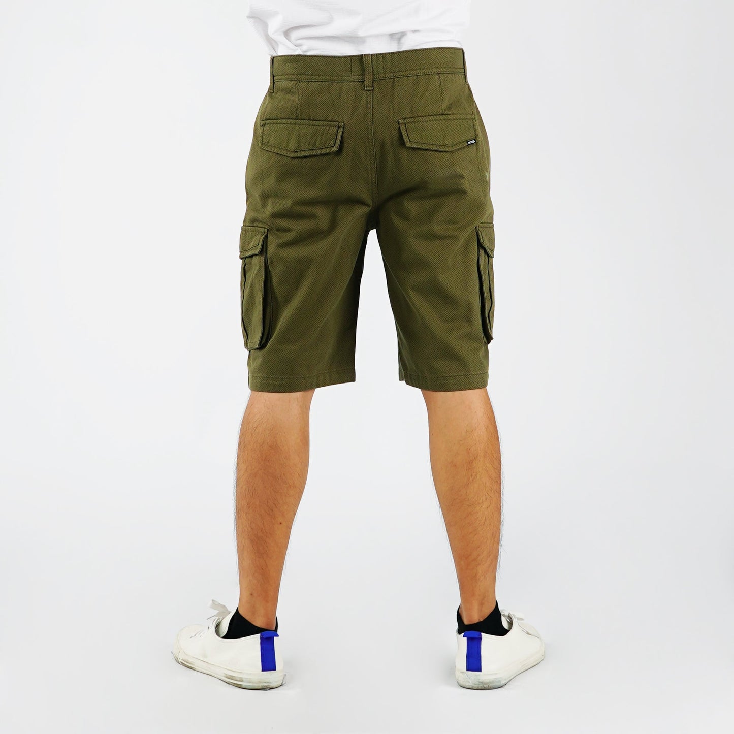 Petrol Basic Non-Denim Cargo Short for Men Regular Fitting Garment Wash Fabric Casual Short Cargo Short for Men 129788 (Fatigue)