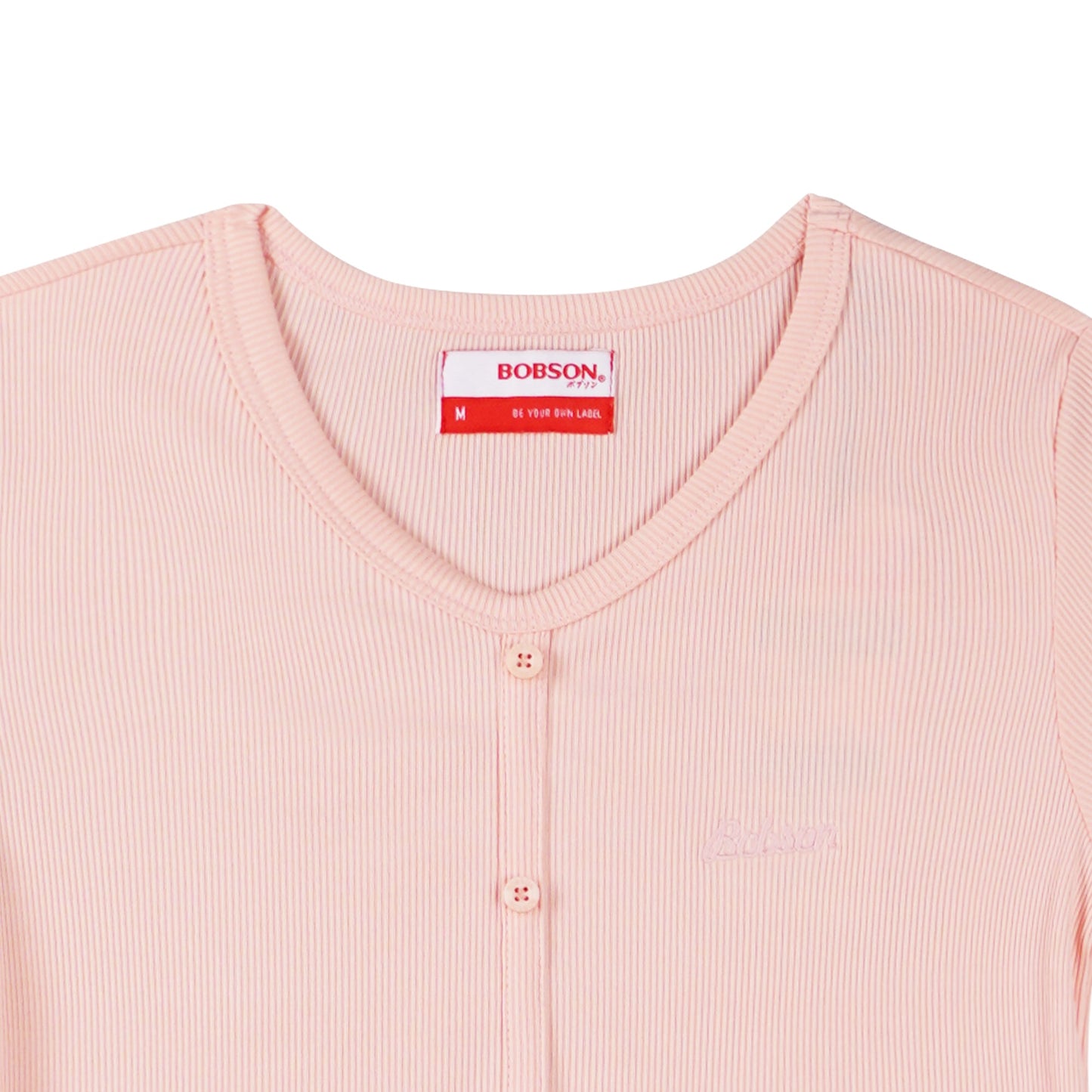 Bobson Japanese Ladies Basic Tees for Women Trendy fashion High Quality Apparel Comfortable Casual Top for Women Crop Fit 146603-U (Pink)