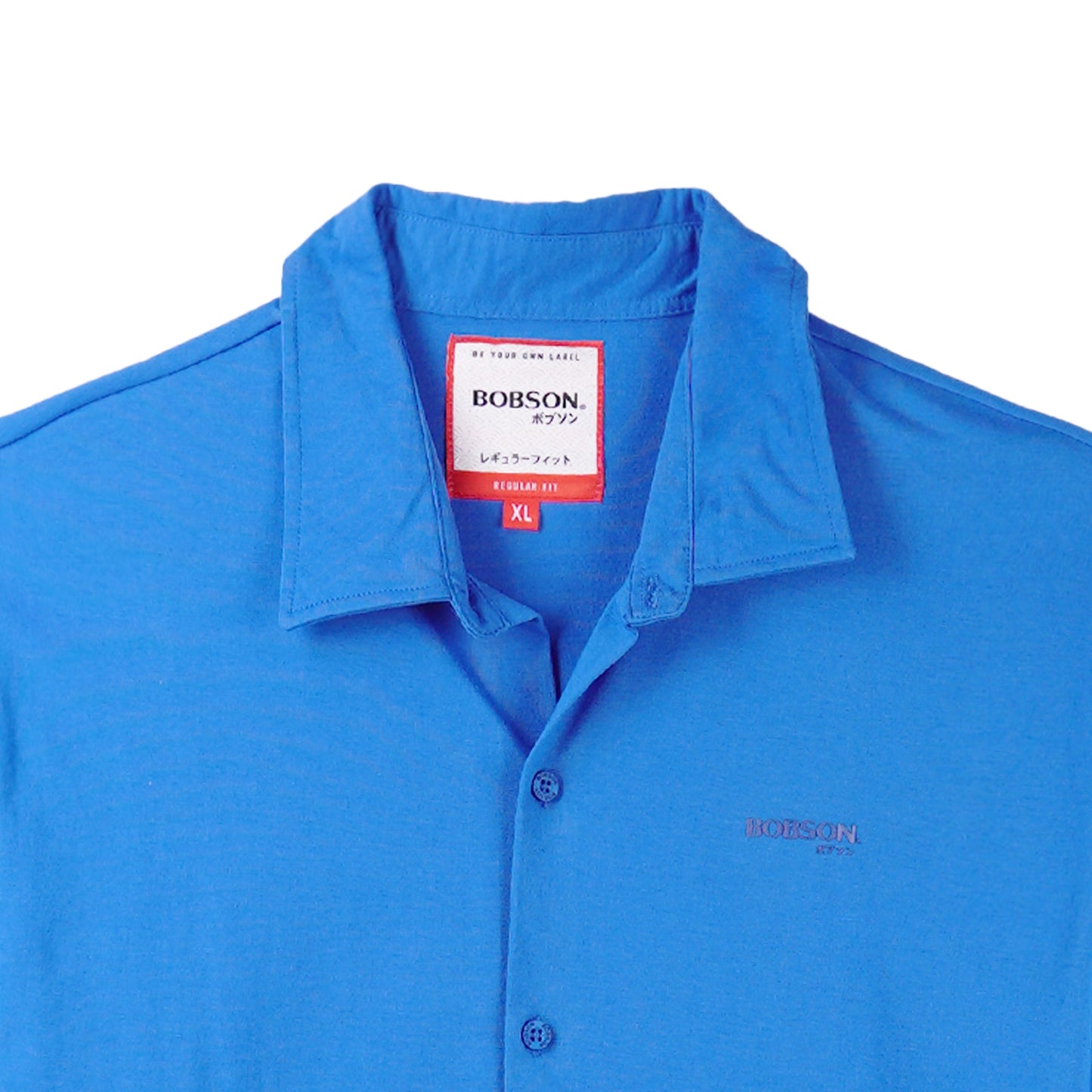 Bobson Japanese Men's Basic Woven Button Down Shirt Regular Fit 141981 (Princess Blue)