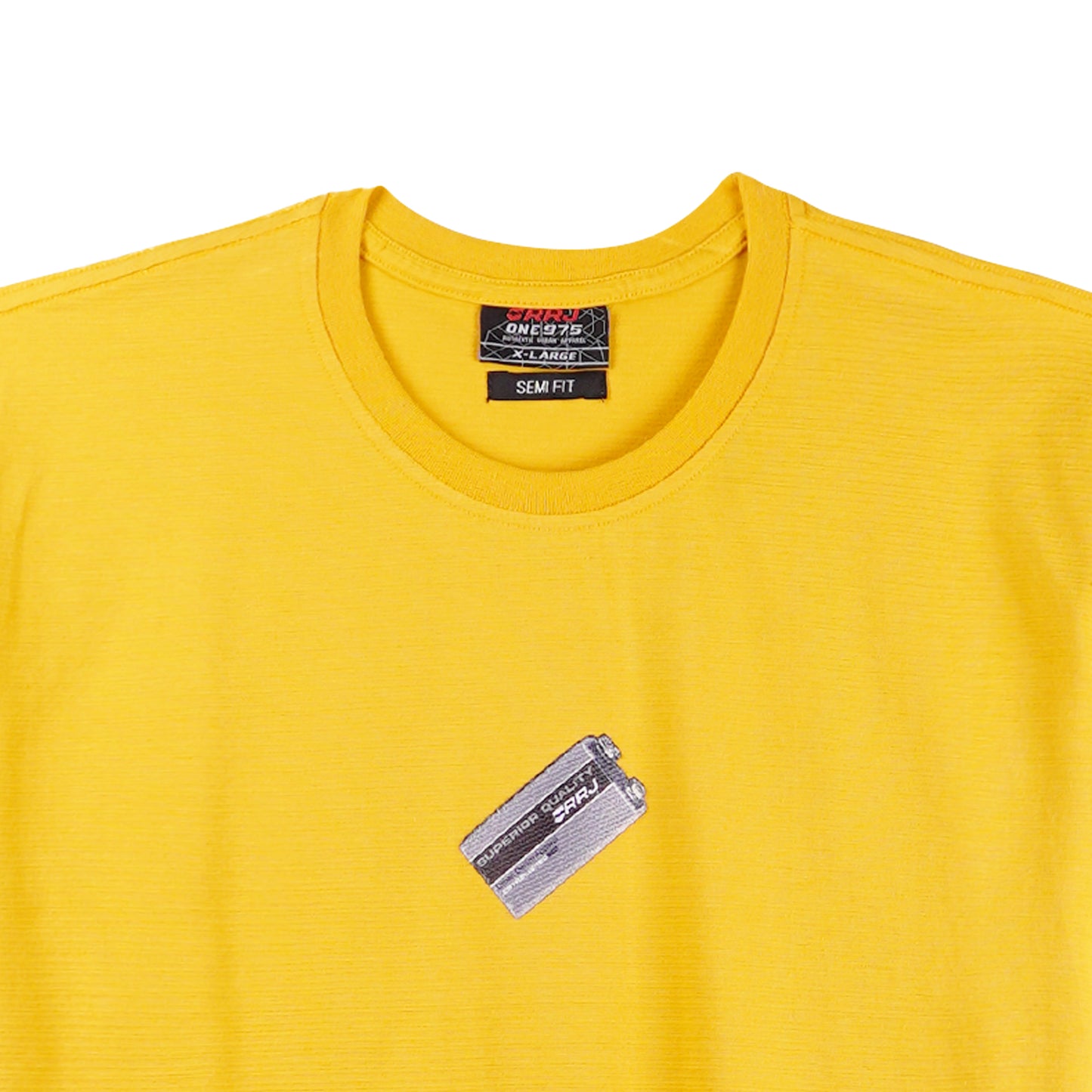 RRJ Basic Tees for Men Semi Body Fitting Missed Lycra Fabric Trendy fashion High Quality Apparel Comfortable Casual Top Yellow T-shirt for Men 150602 (Yellow)