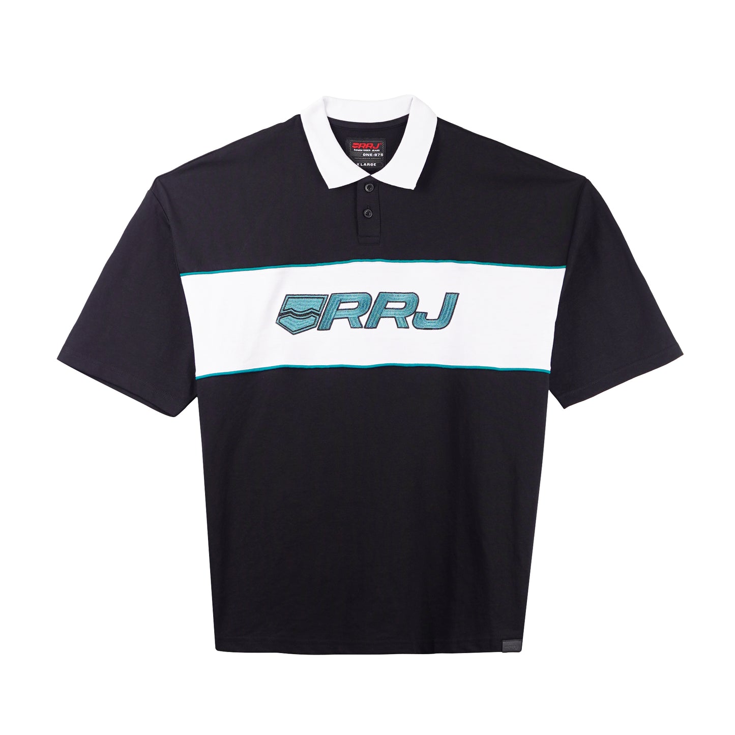 RRJ Basic Collared for Men Oversized Fitting Terry Fabric Trendy fashion Casual Top Black Polo shirt for Men 135973 (Black)