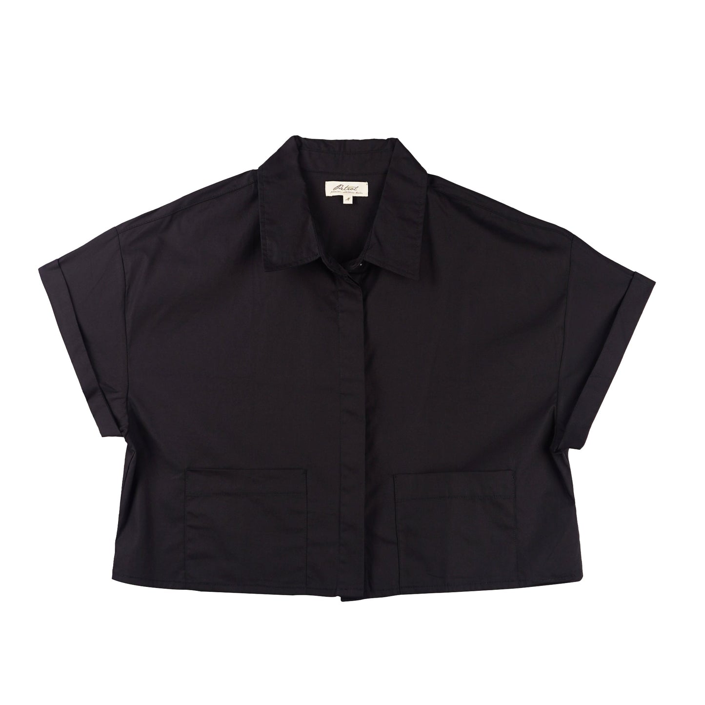 Petrol Basic Woven Ladies Boxy Fitting Shirt 150562 (Black)