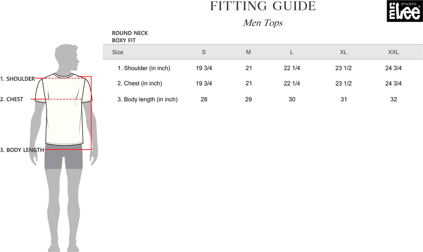 Stylistic Mr. Lee Men's Basic Tees Boxy Fit 116178 (Maroon)