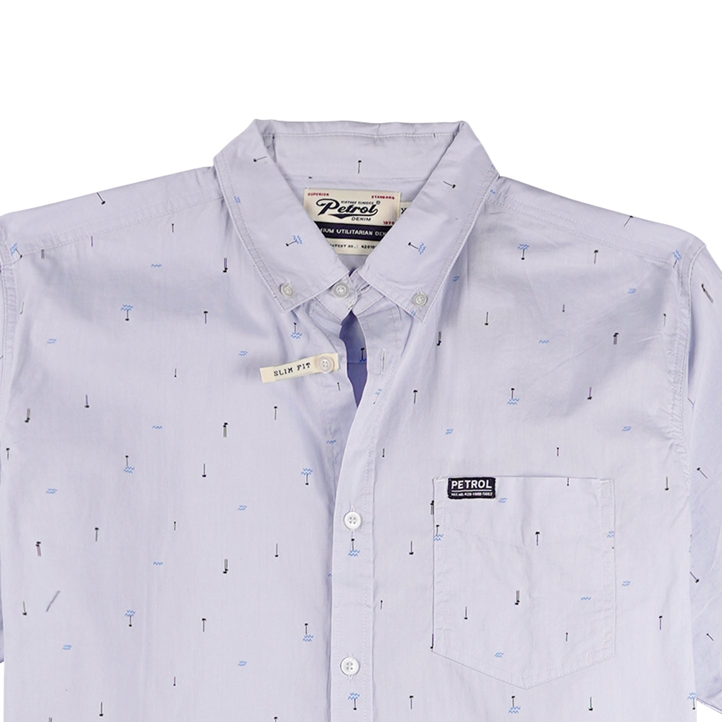 Petrol Basic Woven for Men Slim Fitting Shirt Trendy fashion Casual Top shirt for Men 154522 (Powder)