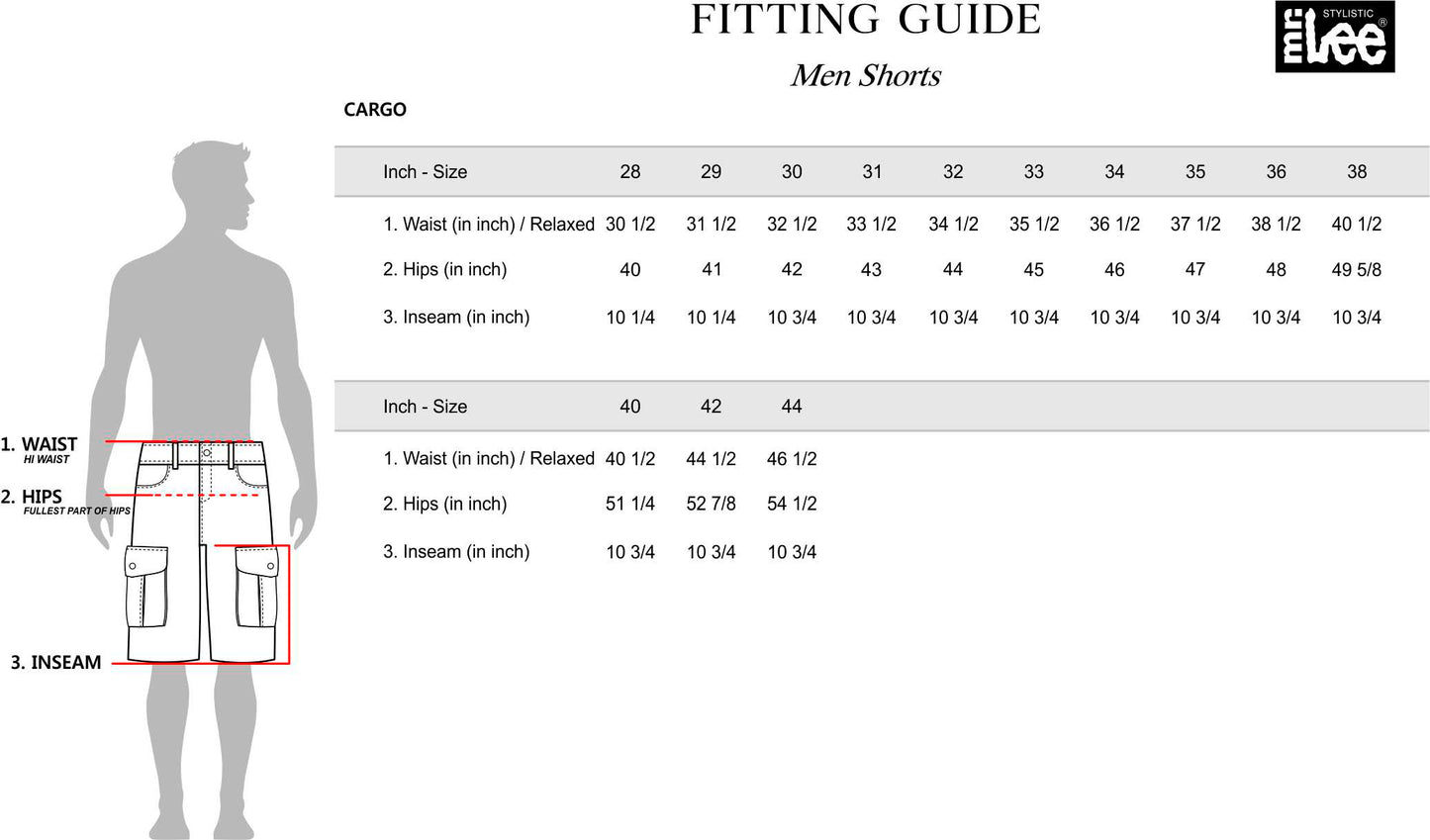 Stylistic Mr. Lee Men's Basic Non-Denim Cargo Short Mid Waist 136444 (Khaki)