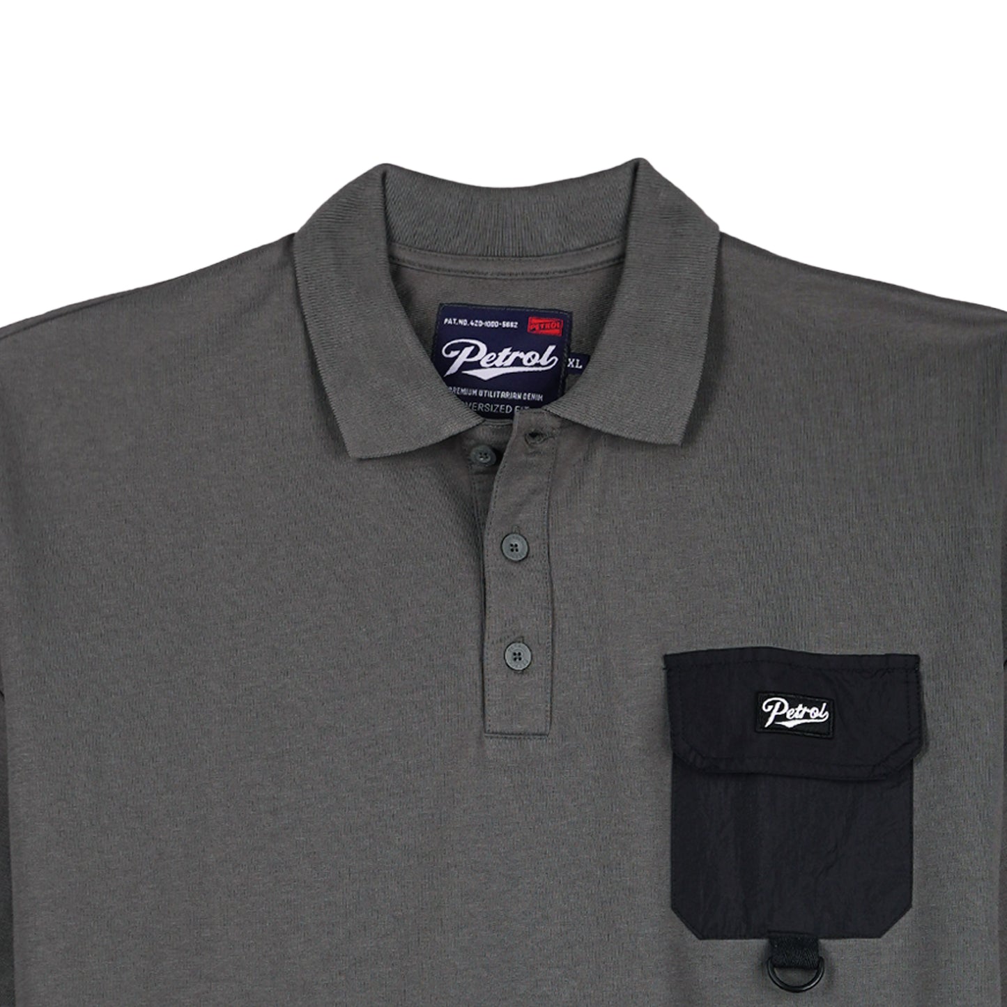 Petrol Men's Basic Collared Oversize Fitting 135767 (Charcoal)