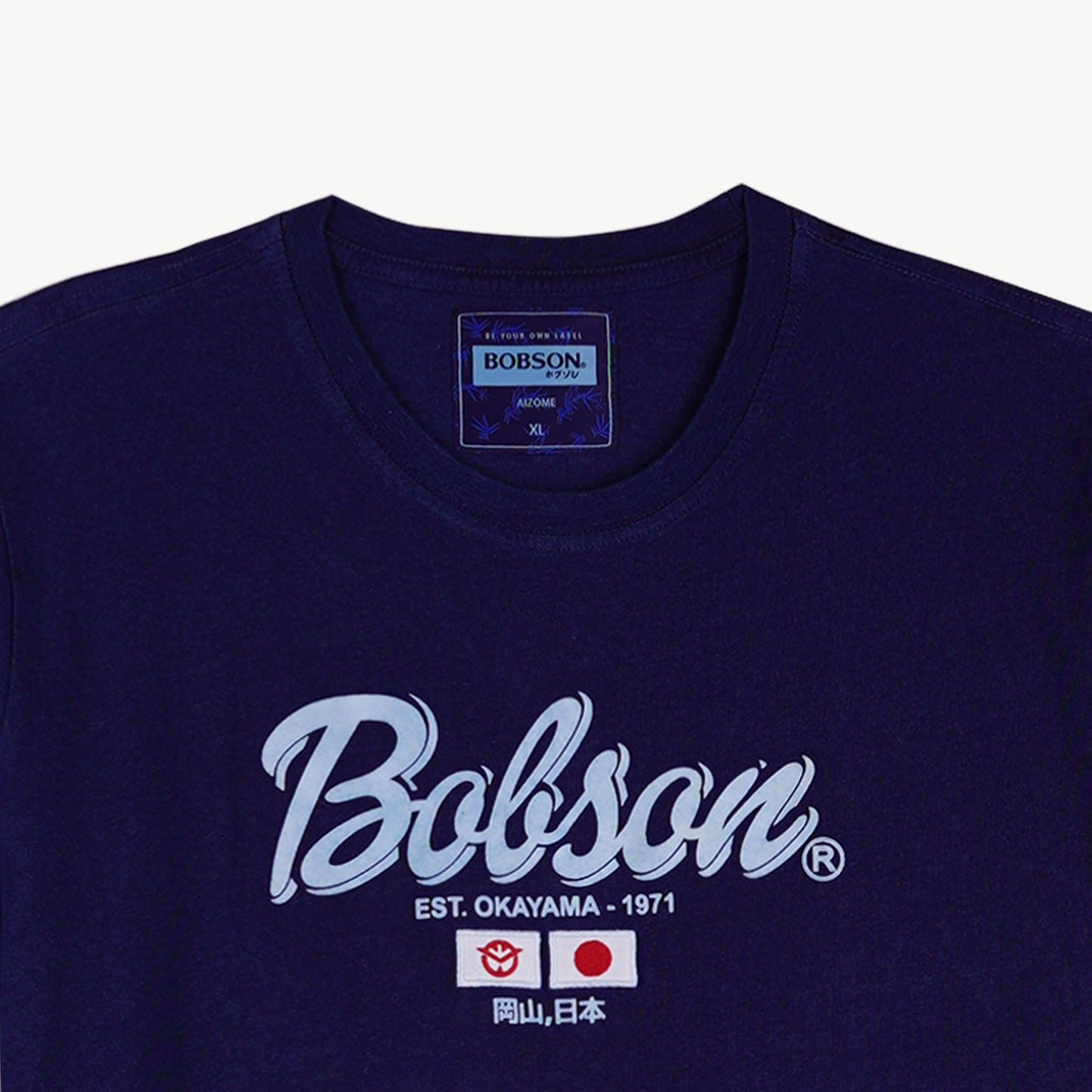 Bobson Japanese Men's Basic Tees Trendy Fashion High Quality Apparel Comfortable Casual Top for Men Slim Fit 109741 (Medium Wash)