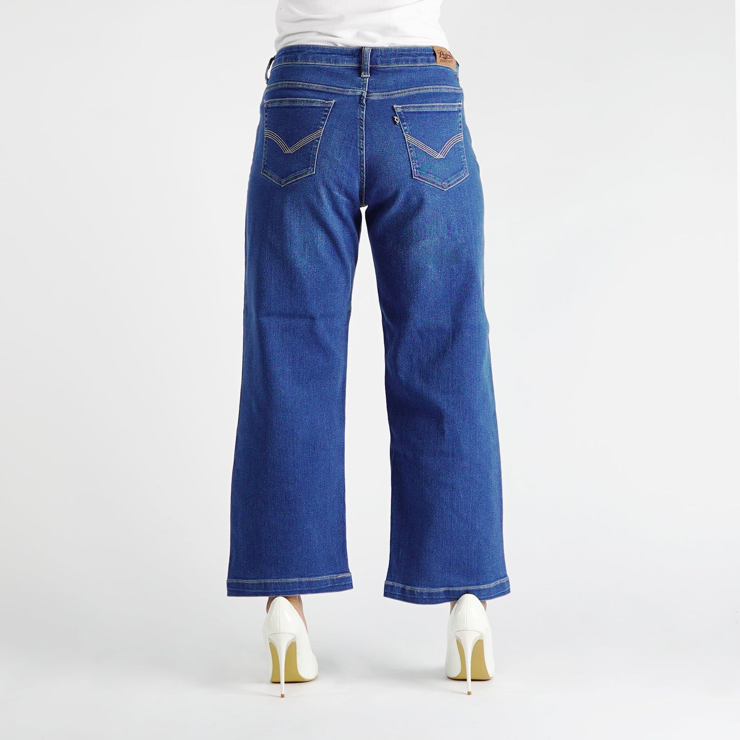 Petrol Ladies' Basic Denim Baggy Jeans for Ladies Trendy Fashion High Quality Apparel Comfortable Casual Mid Waist Pants for Ladies 154031 (Dark Shade)