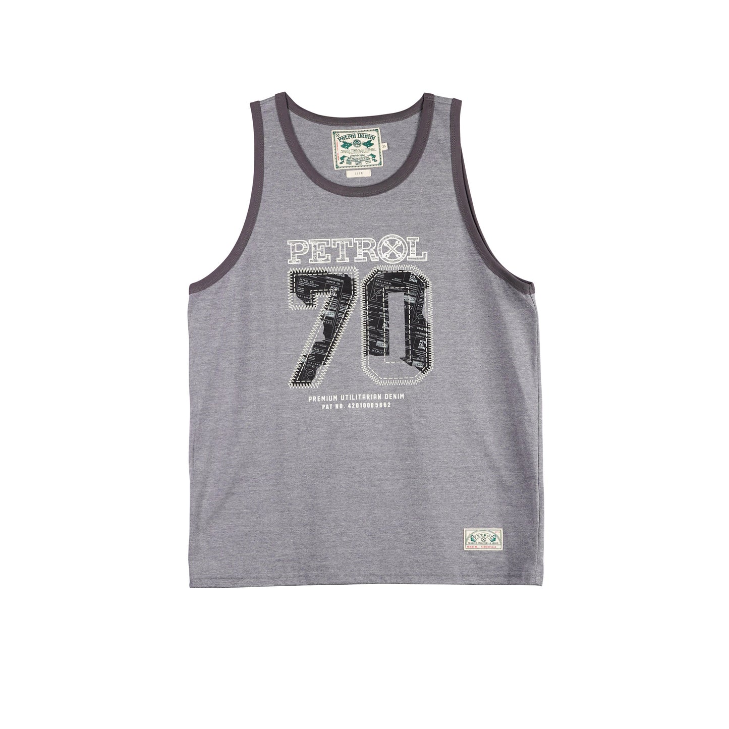 Petrol Men's Basic Tank Top Slim Fitting Trendy Fashion Casual Tank Top 113253 (Heather Gray)