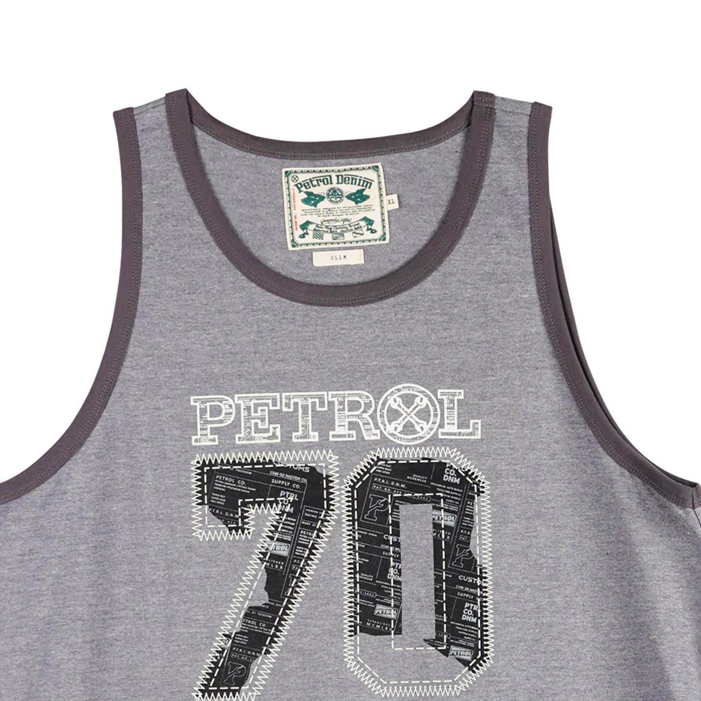 Petrol Men's Basic Tank Top Slim Fitting Trendy Fashion Casual Tank Top 113253 (Heather Gray)