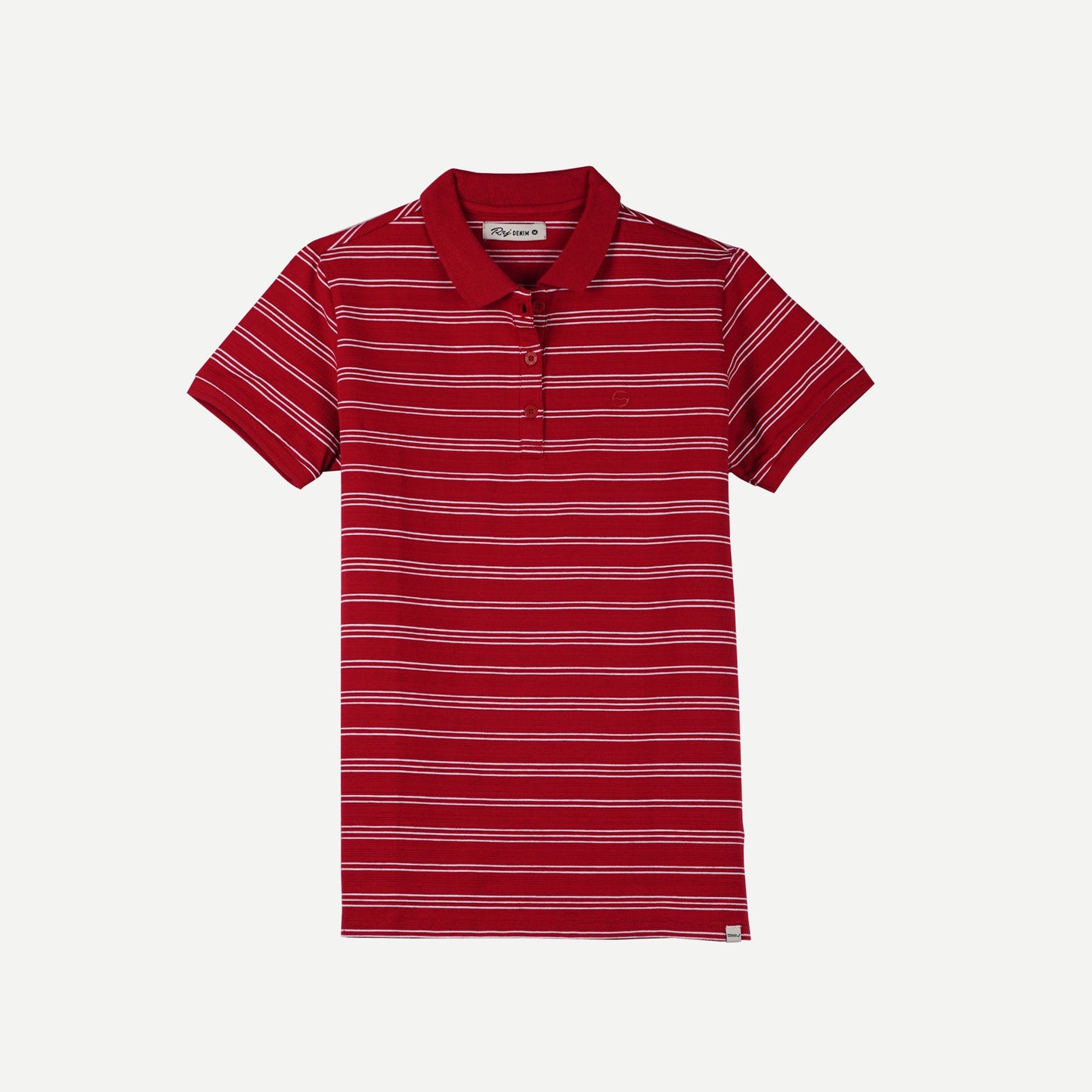 RRJ Ladies Basic Collared Regular Fitting Missed Lycra Fabric 121396 (Red)