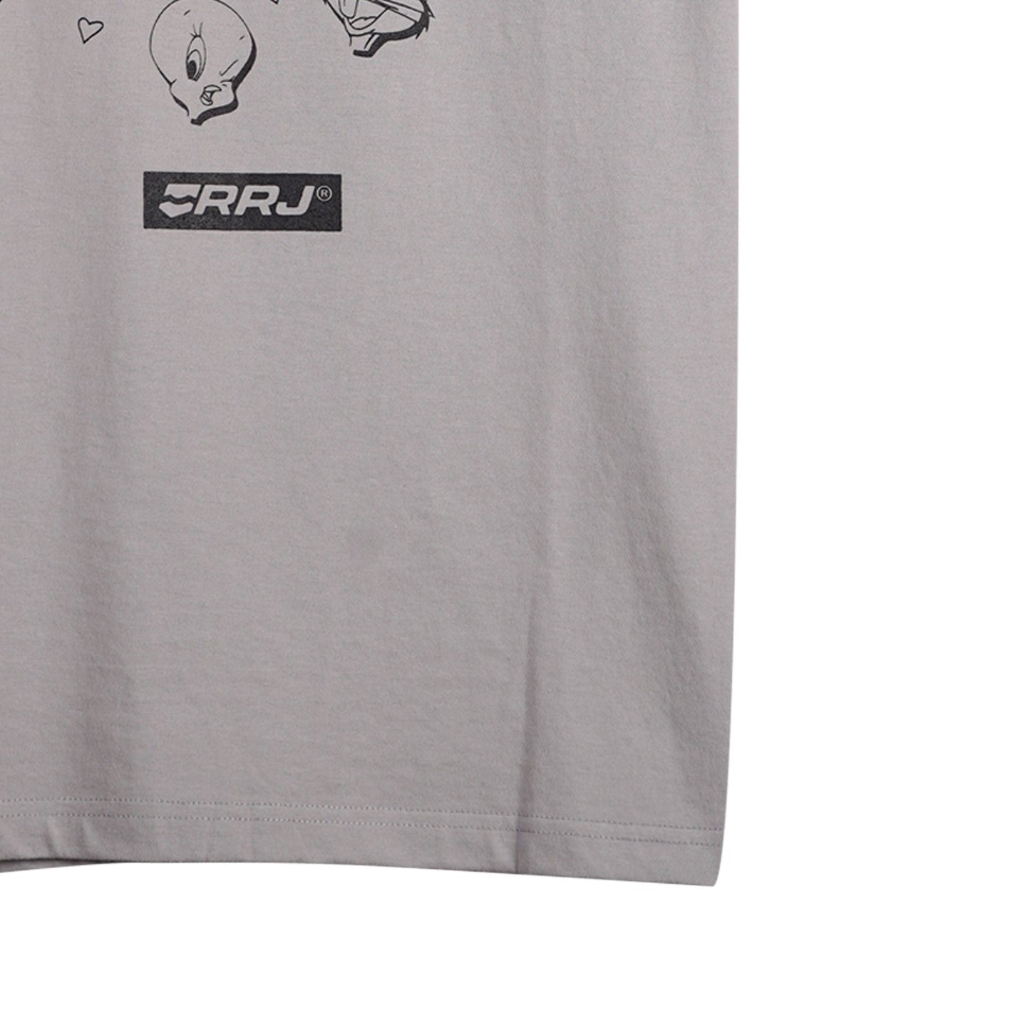 RRJ x Looney Tunes That's All Folks Men's Basic Tees Semibody Fitting CVC Jersey Fabric 150865-U (Light Gray)