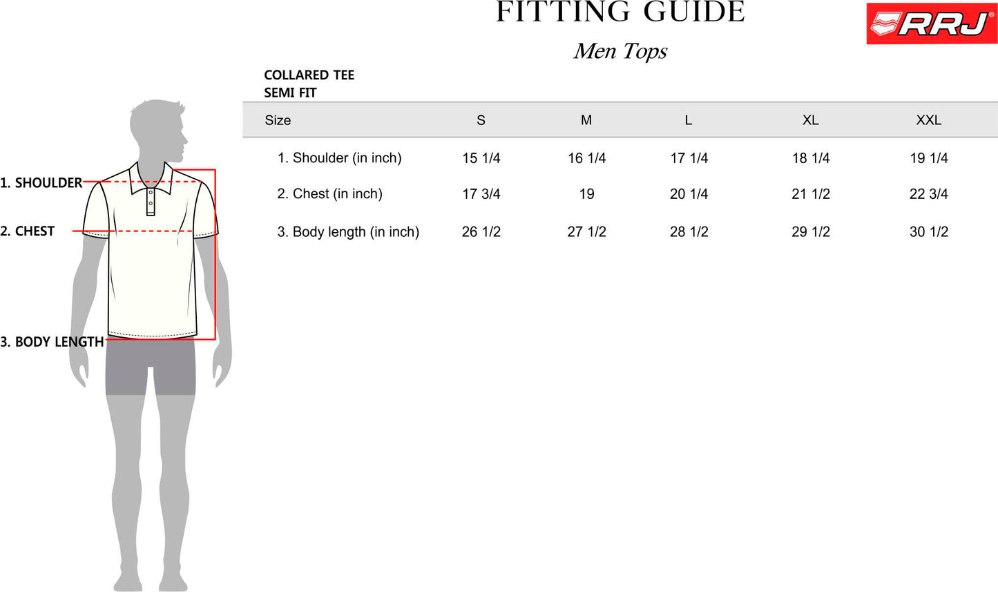 RRJ Men's Basic Collared Semibody Fitting Missed Lycra Fabric 120756 (Navy)