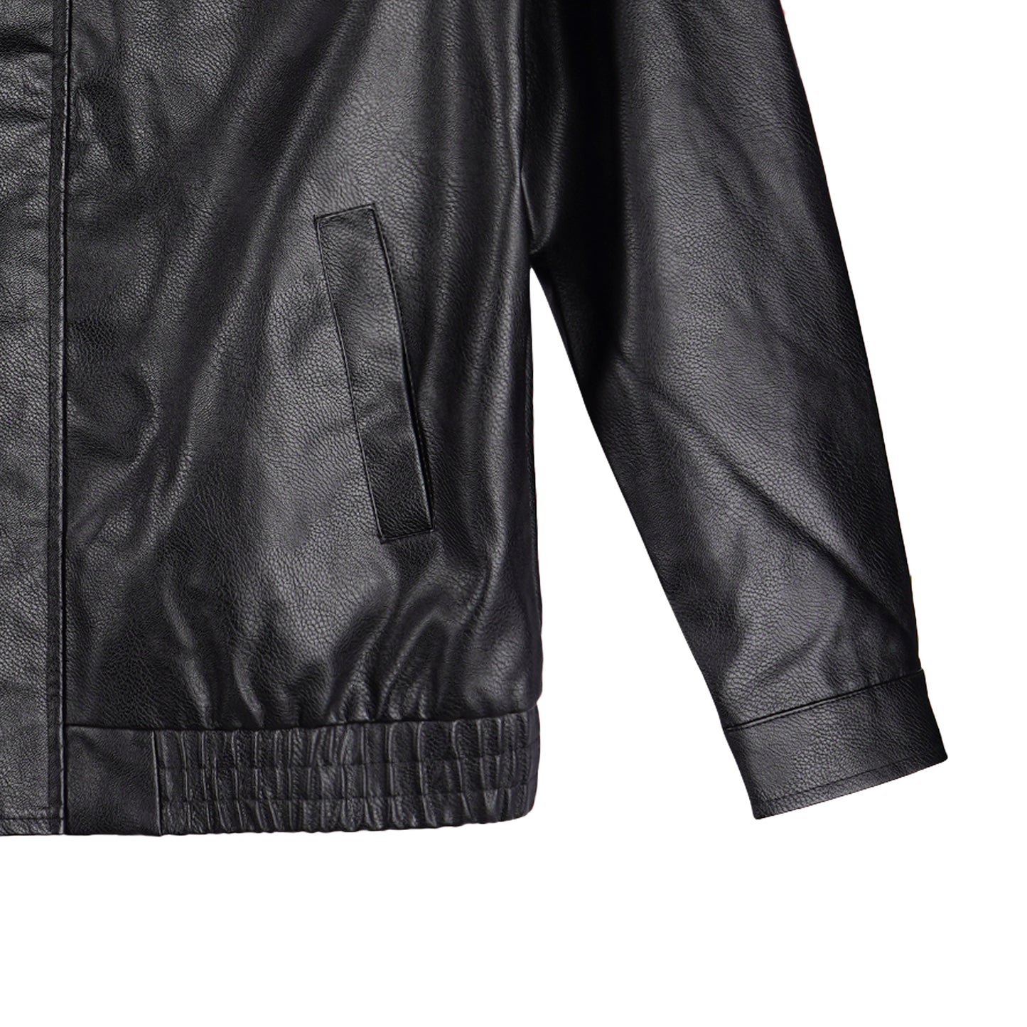 RRJ x Looney Tunes Men's Basic Leather Jacket Regular Fitting 162902 (Black)
