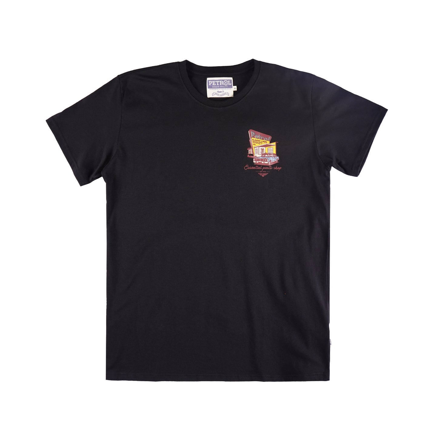 Petrol Men's Basic Tees Slim Fitting CVC Jersey Fabric 162189-U (Black)