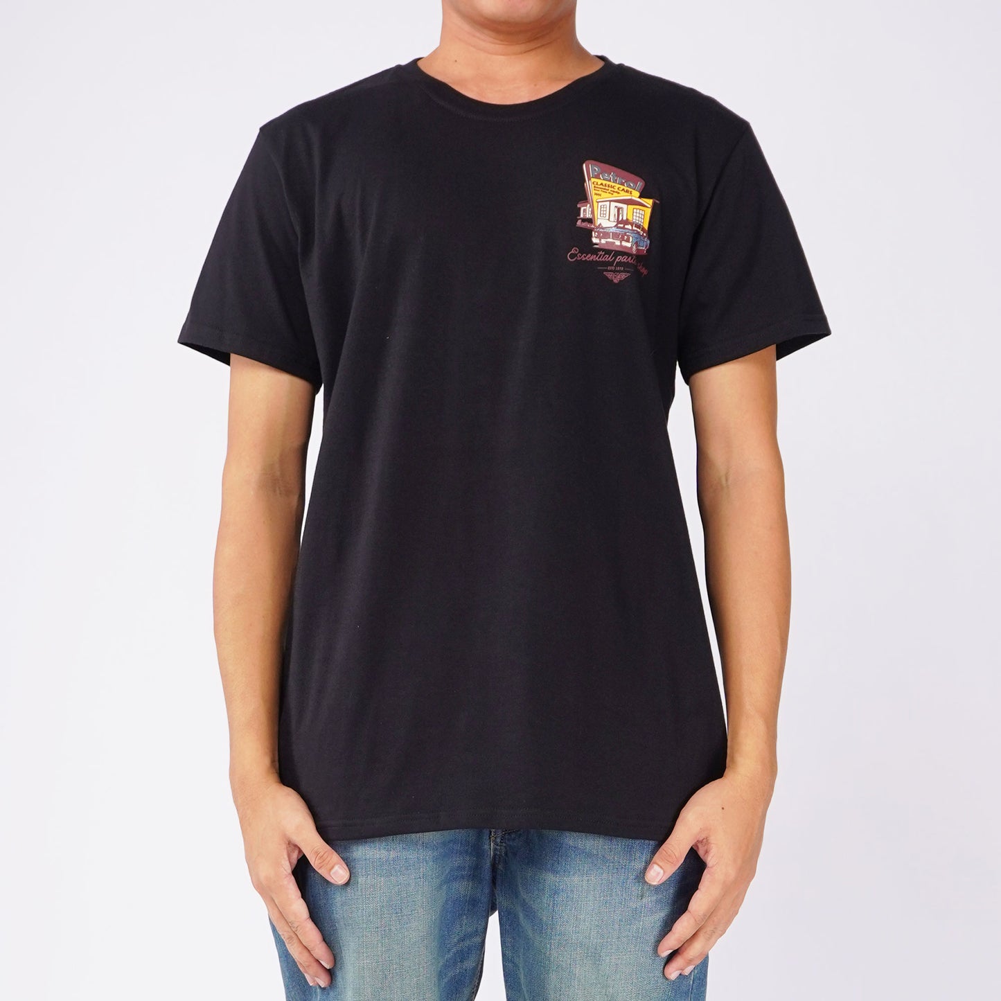 Petrol Men's Basic Tees Slim Fitting CVC Jersey Fabric 162189-U (Black)