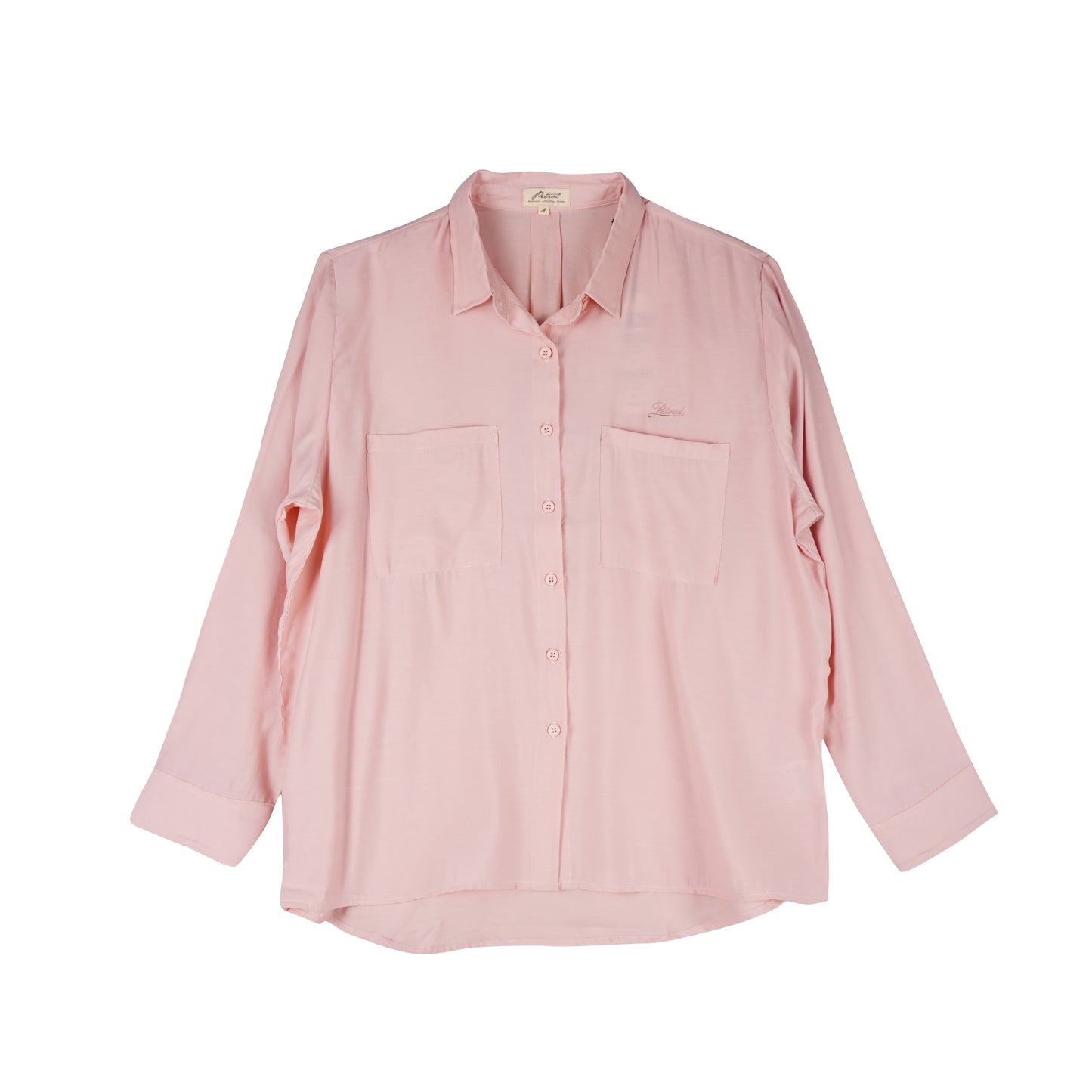 Petrol Ladies Basic Woven Polo Longsleeve Loose Fitting Woven Fabric 139557 (Almond Blossom)