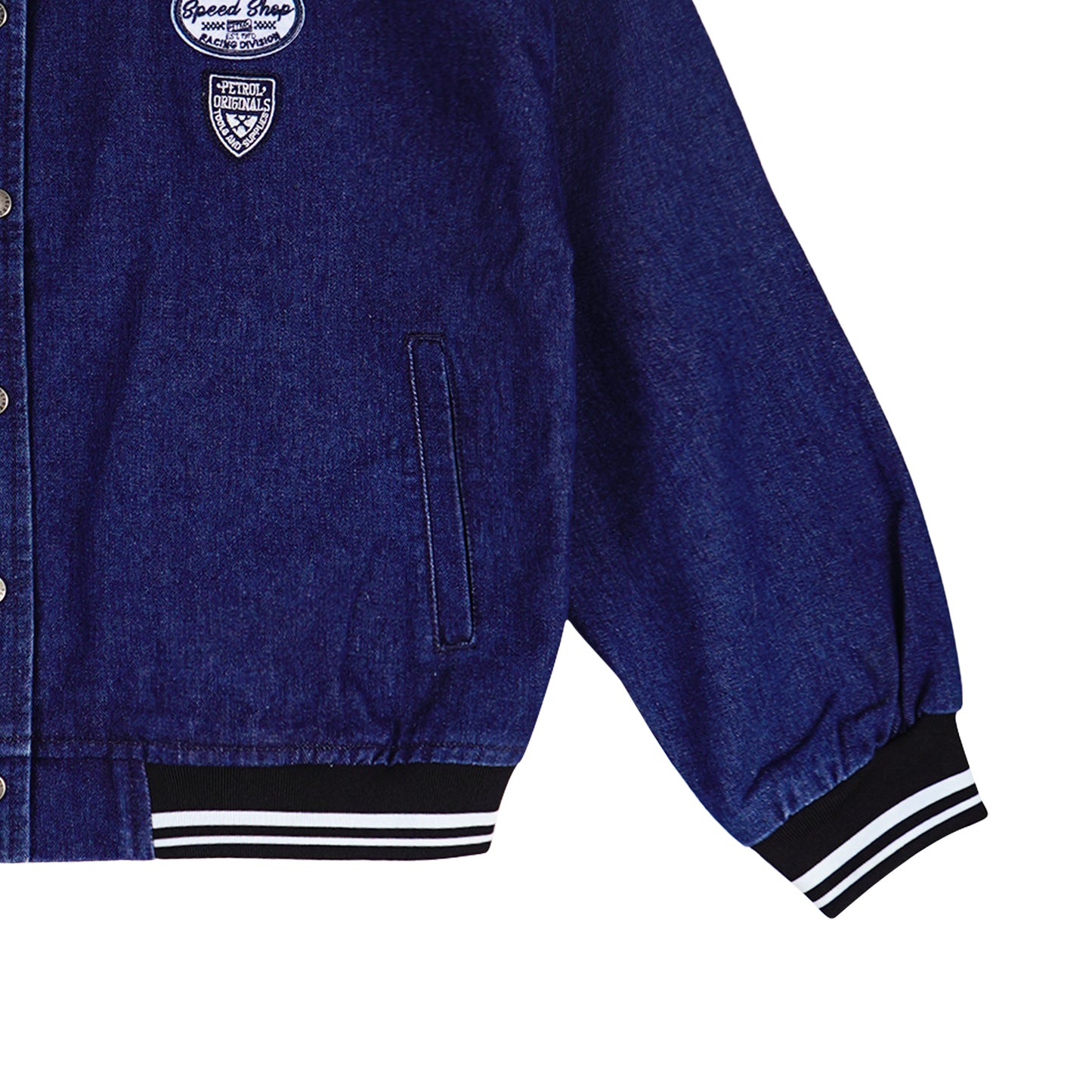 Petrol Ladies Basic Denim Jacket Regular Fitting Denim Fabric 130971 (Dark Wash)