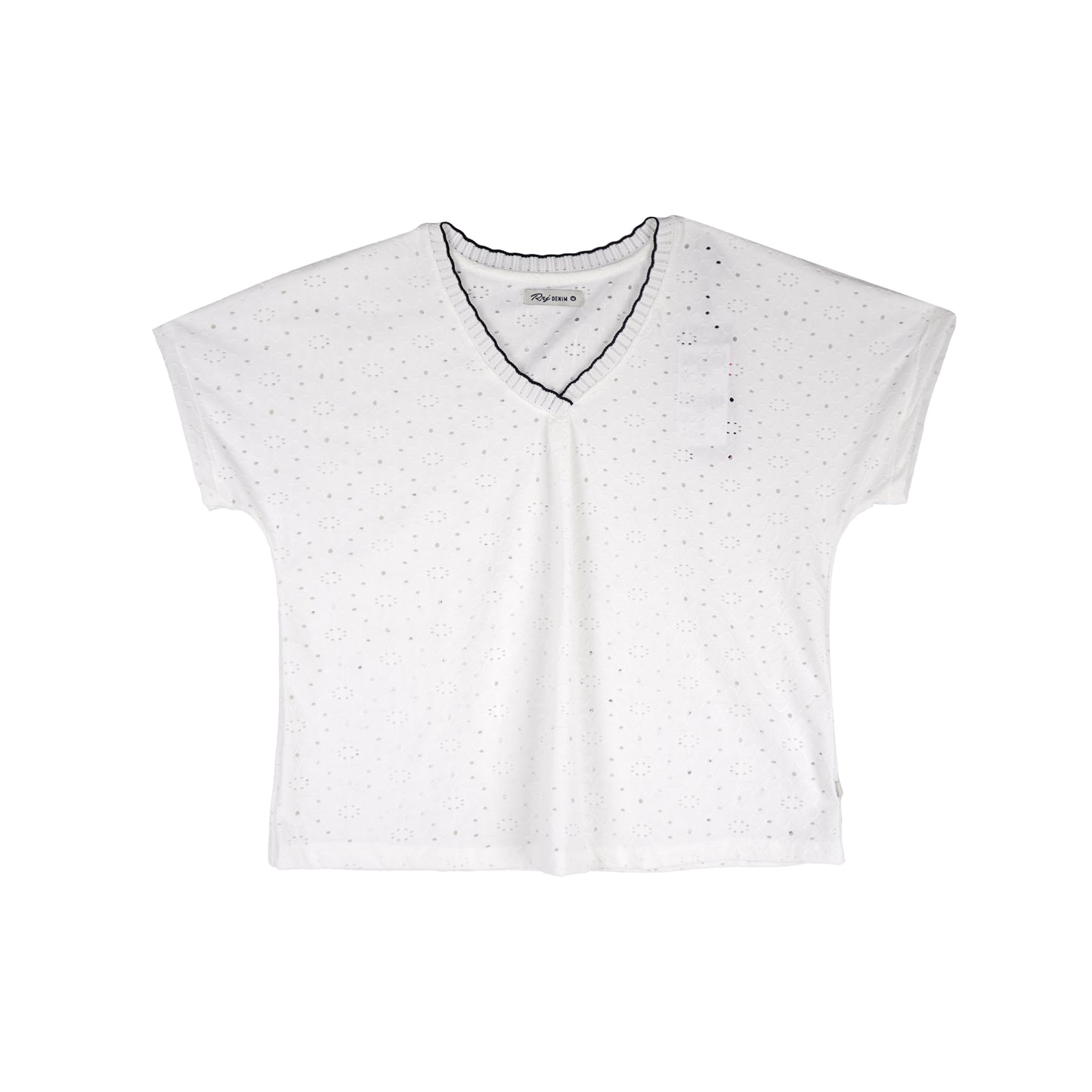 RRJ Ladies Basic Tees Boxy Fitting Special Fabric 153470 (White)