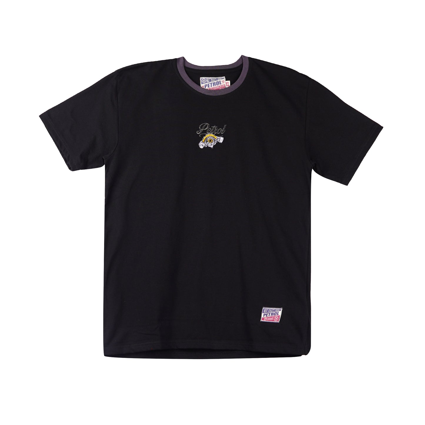 Petrol Men's Basic Tees Slim Fitting CVC Jersey Fabric 165216-U (Black)