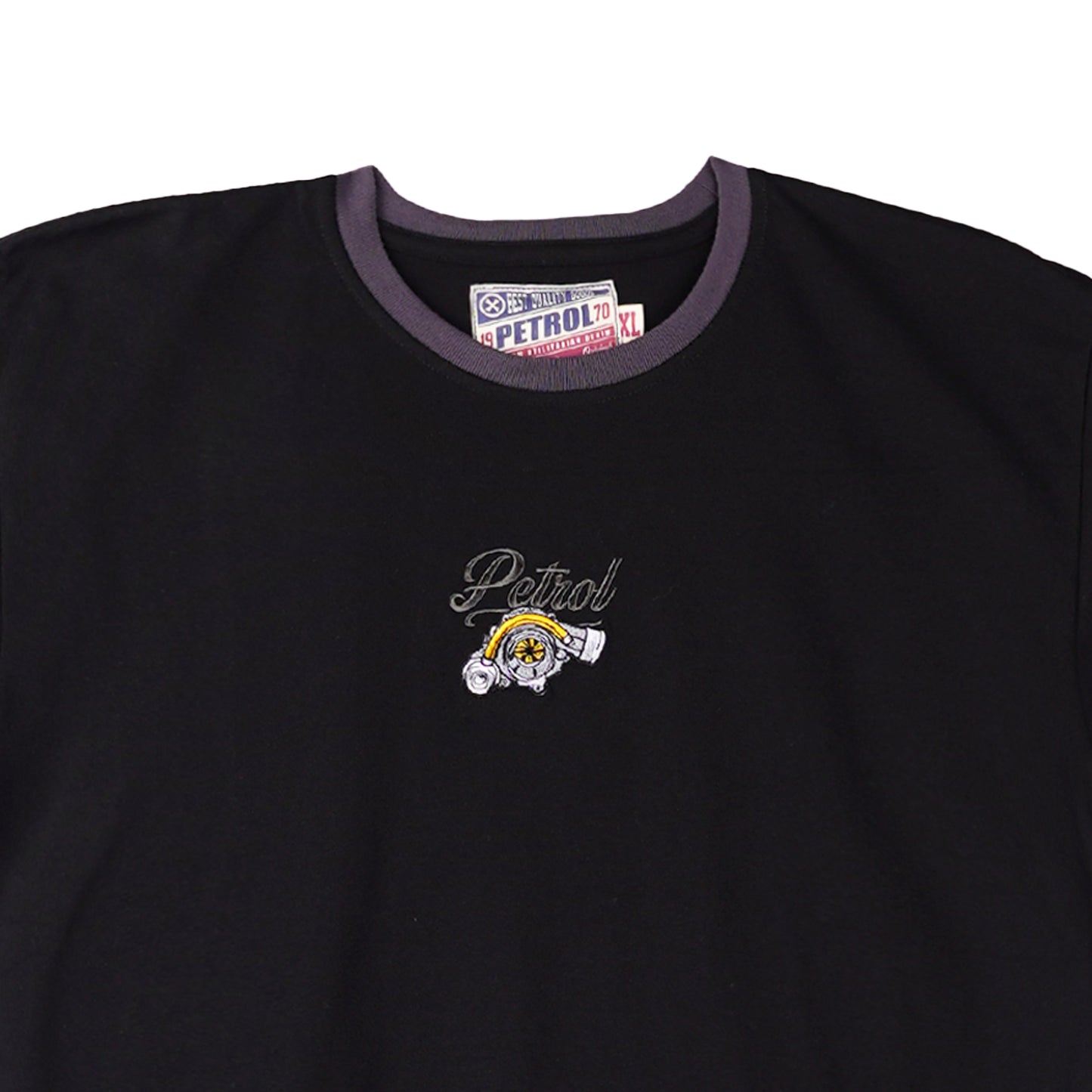 Petrol Men's Basic Tees Slim Fitting CVC Jersey Fabric 165216-U (Black)