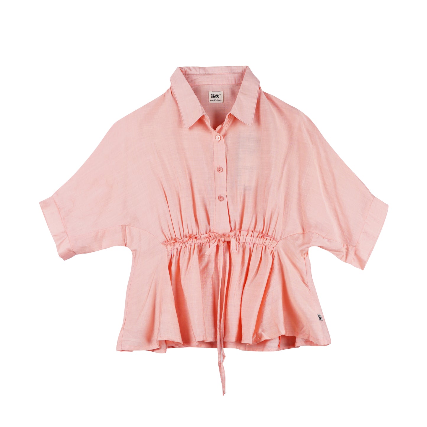 Stylistic Mr. Lee Ladies Basic Button Down Woven Shirt Boxy Fit 158247 (Pink)