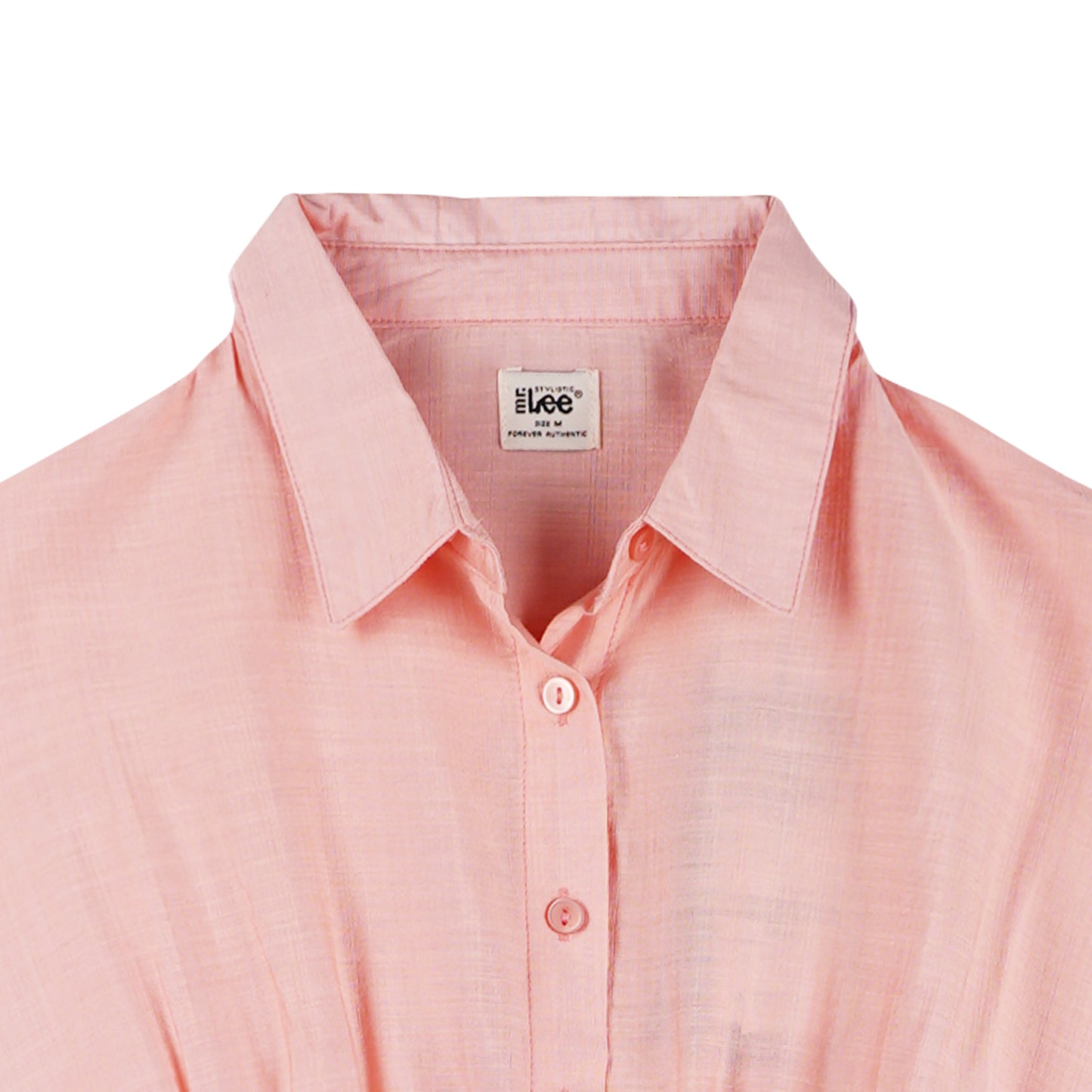 Stylistic Mr. Lee Ladies Basic Button Down Woven Shirt Boxy Fit 158247 (Pink)