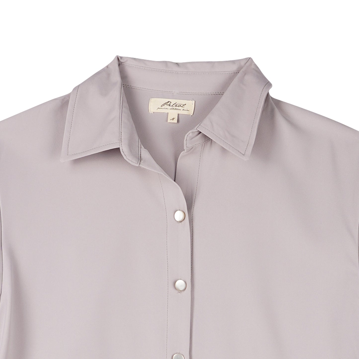 Petrol Ladies Basic Woven Shirt Crop Fitting Woven Fabric 156417 (Sand)