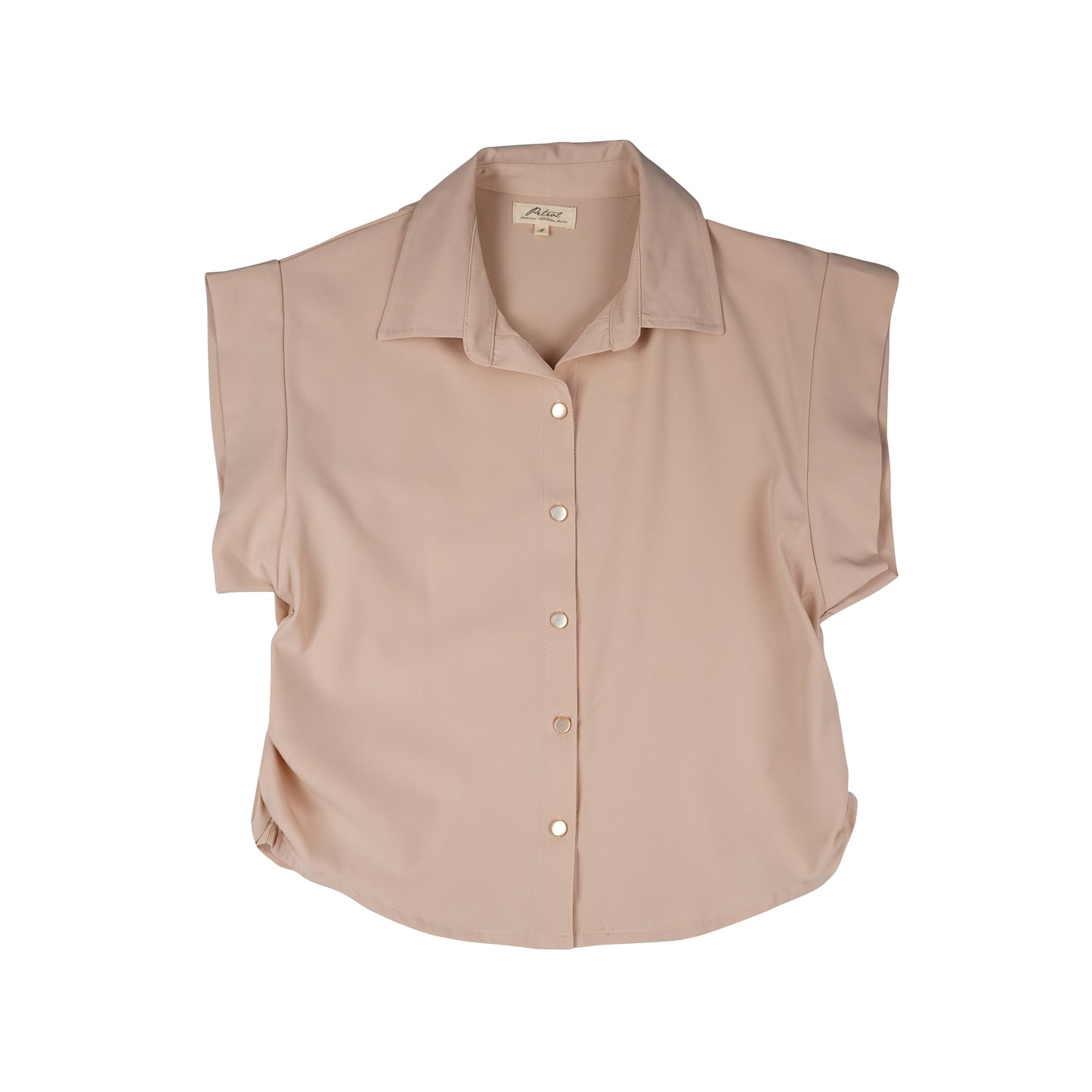 Petrol Ladies Basic Woven Shirt Crop Fitting Woven Fabric 156417 (Khaki)