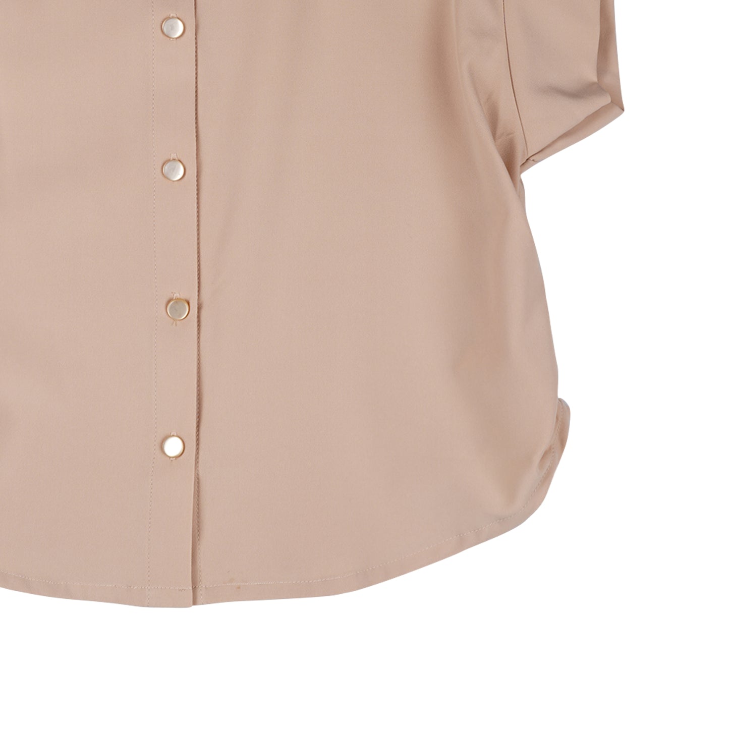 Petrol Ladies Basic Woven Shirt Crop Fitting Woven Fabric 156417 (Khaki)