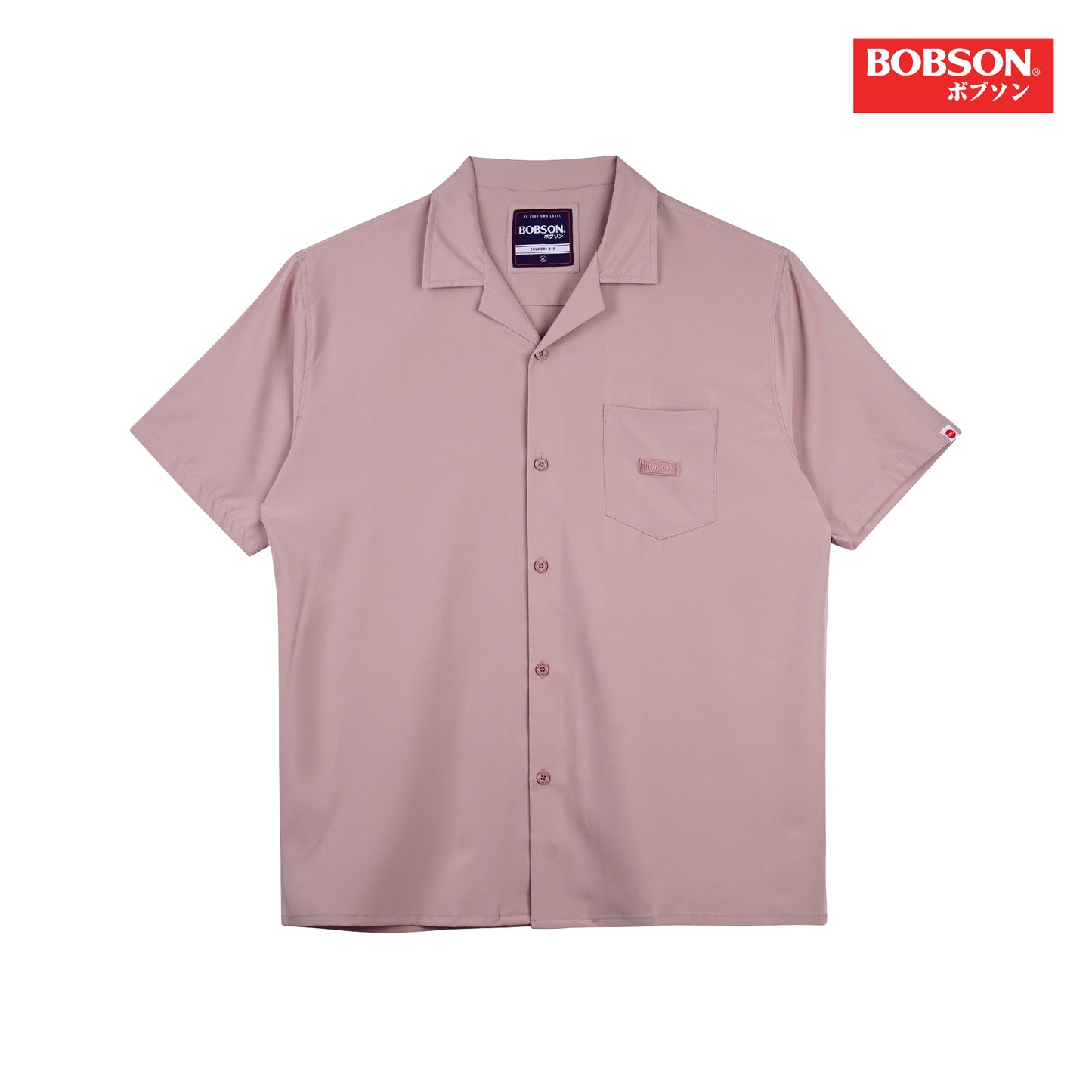 Bobson Japanese Men's Basic Woven Shirt Comfort Fit 156474-U (Wood Rose)