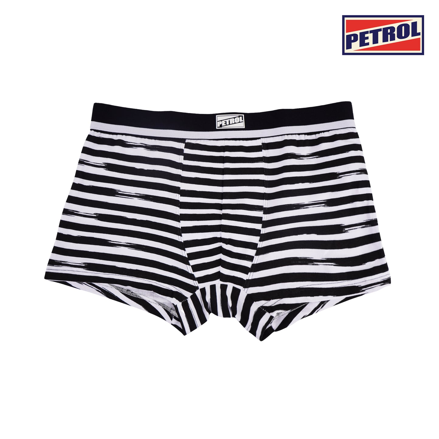 Petrol Men's Basic Innerwear Boxer Brief Cotton Stretch Fabric 128537 (Black/White)