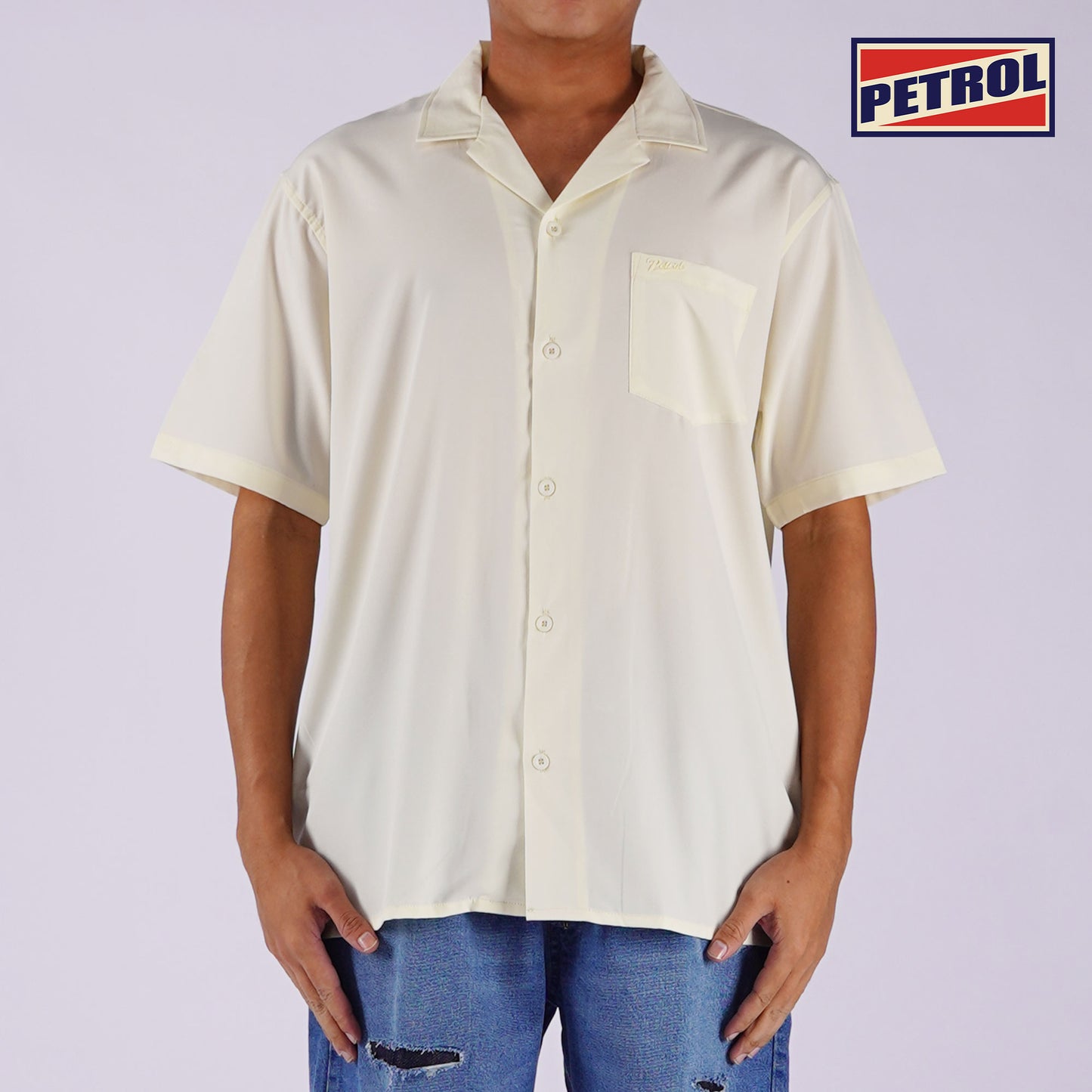 Petrol Men's Basic Collared Woven Shirt Comfort Fitting 156184-U (Beige)