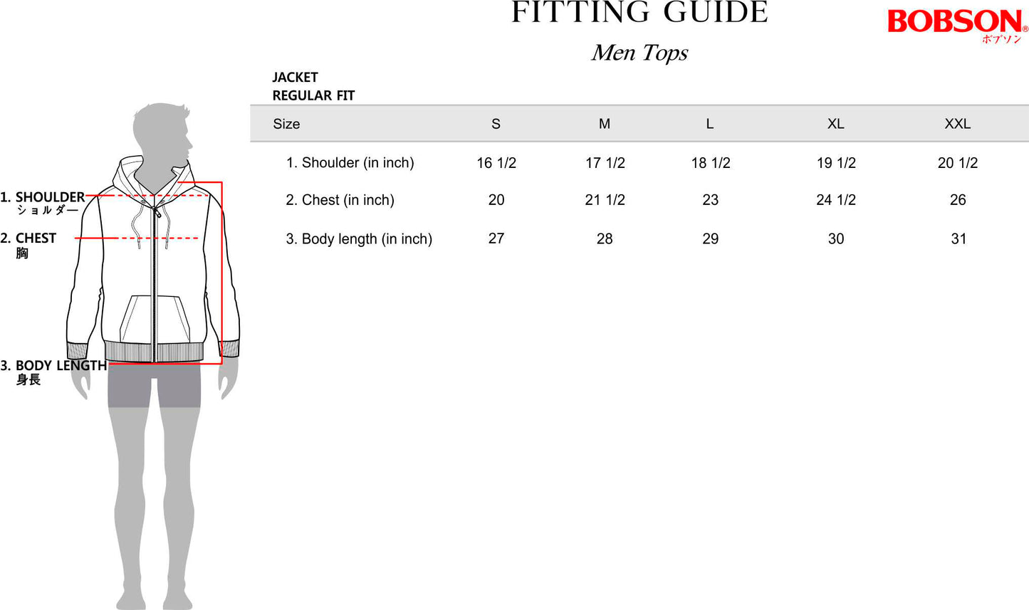 Bobson Japanese Men's Basic Jacket Regular Fit 164113-U (Red)