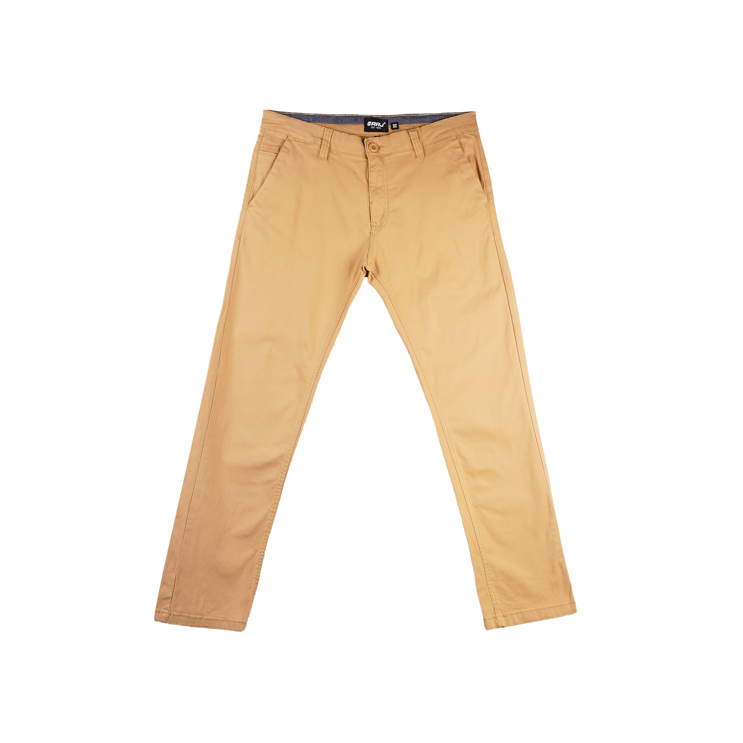 RRJ Men's Basic Non-Denim Chino Pants Mid-Rise Fitting Rinse Wash Fabric 164397 (Khaki)