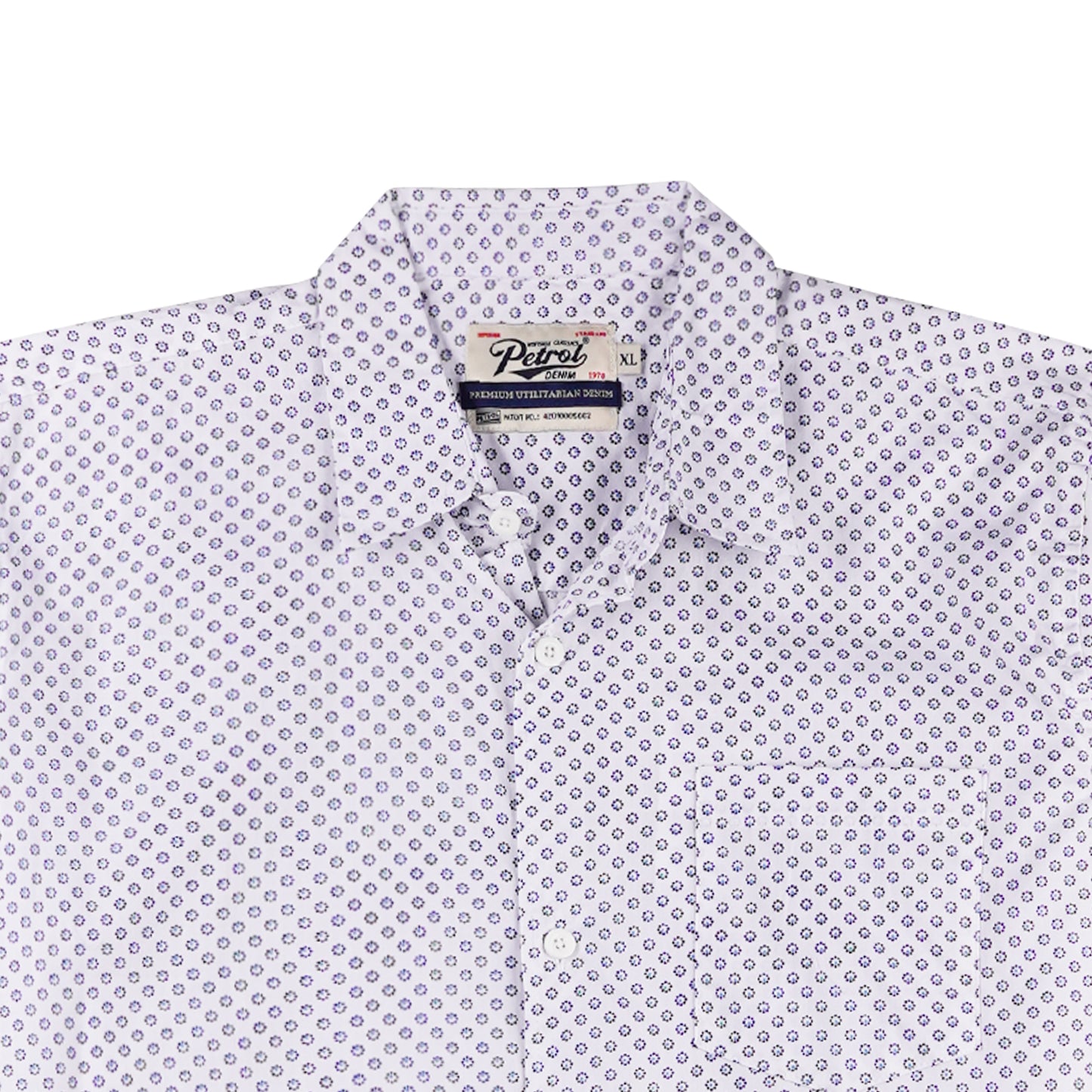 Petrol Men's Basic Woven Shirt Slim Fitting Poplin Fabric 166566 (White)