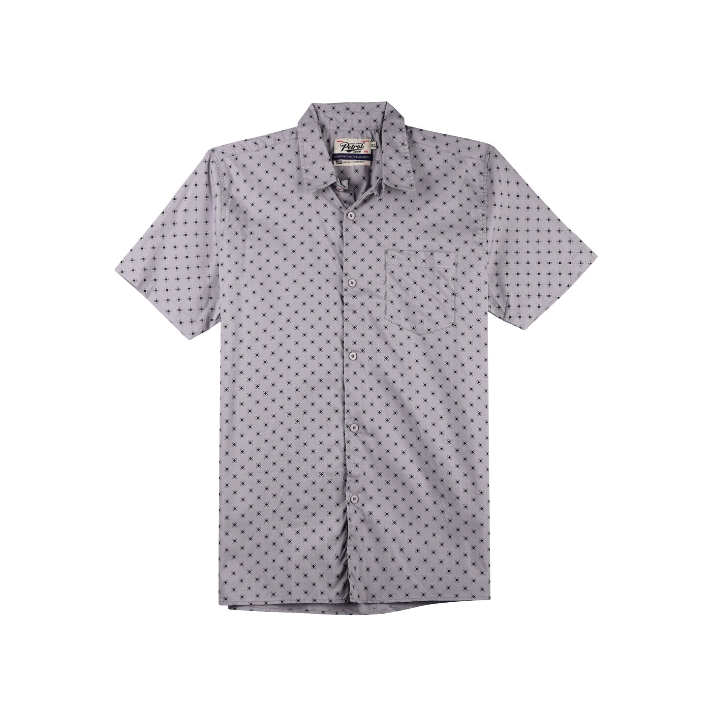 Petrol Men's Basic Woven Shirt Slim Fitting Poplin Fabric 166558 (Gray)