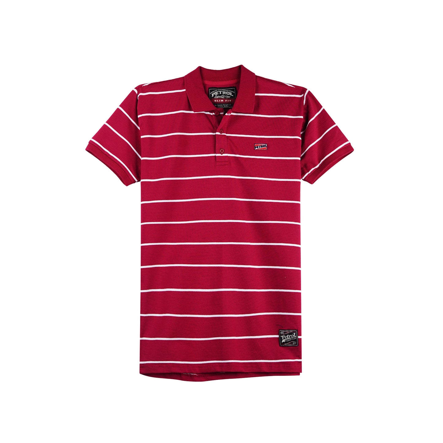 Petrol Men's Basic Collared Shirt Slim Fitting Missed Lycra Fabric 114020 (Crimson)