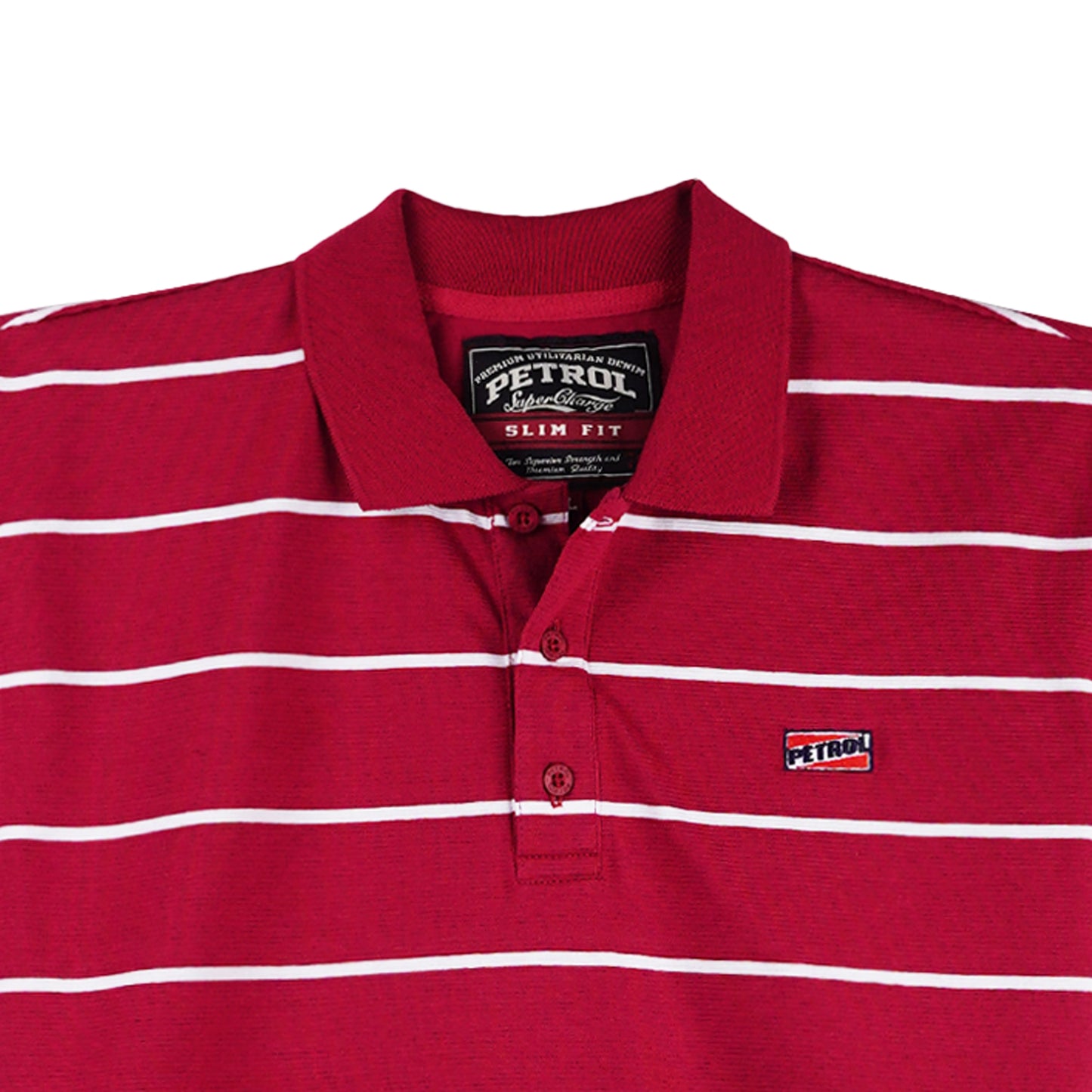 Petrol Men's Basic Collared Shirt Slim Fitting Missed Lycra Fabric 114020 (Crimson)